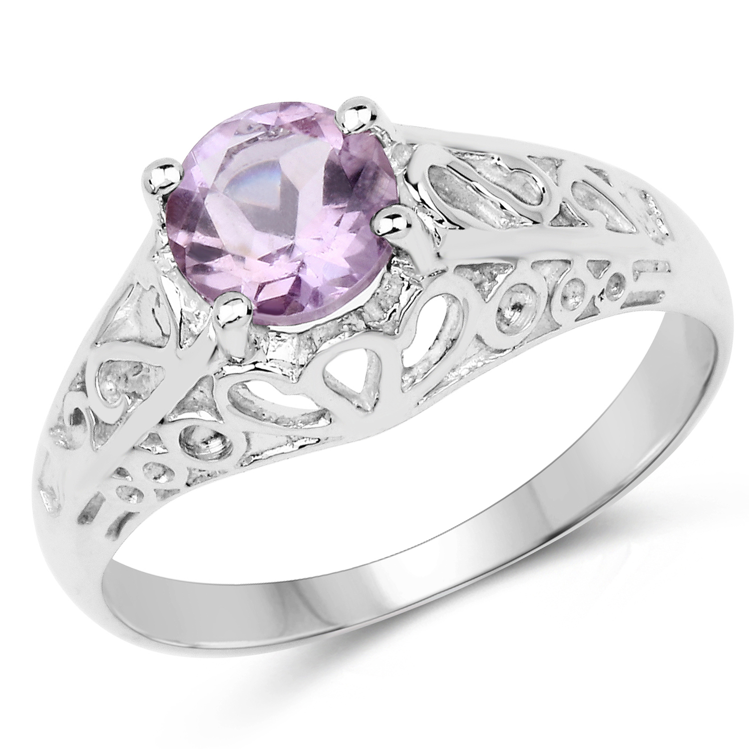 0.73 Carat Genuine Amethyst .925 Sterling Silver Ring