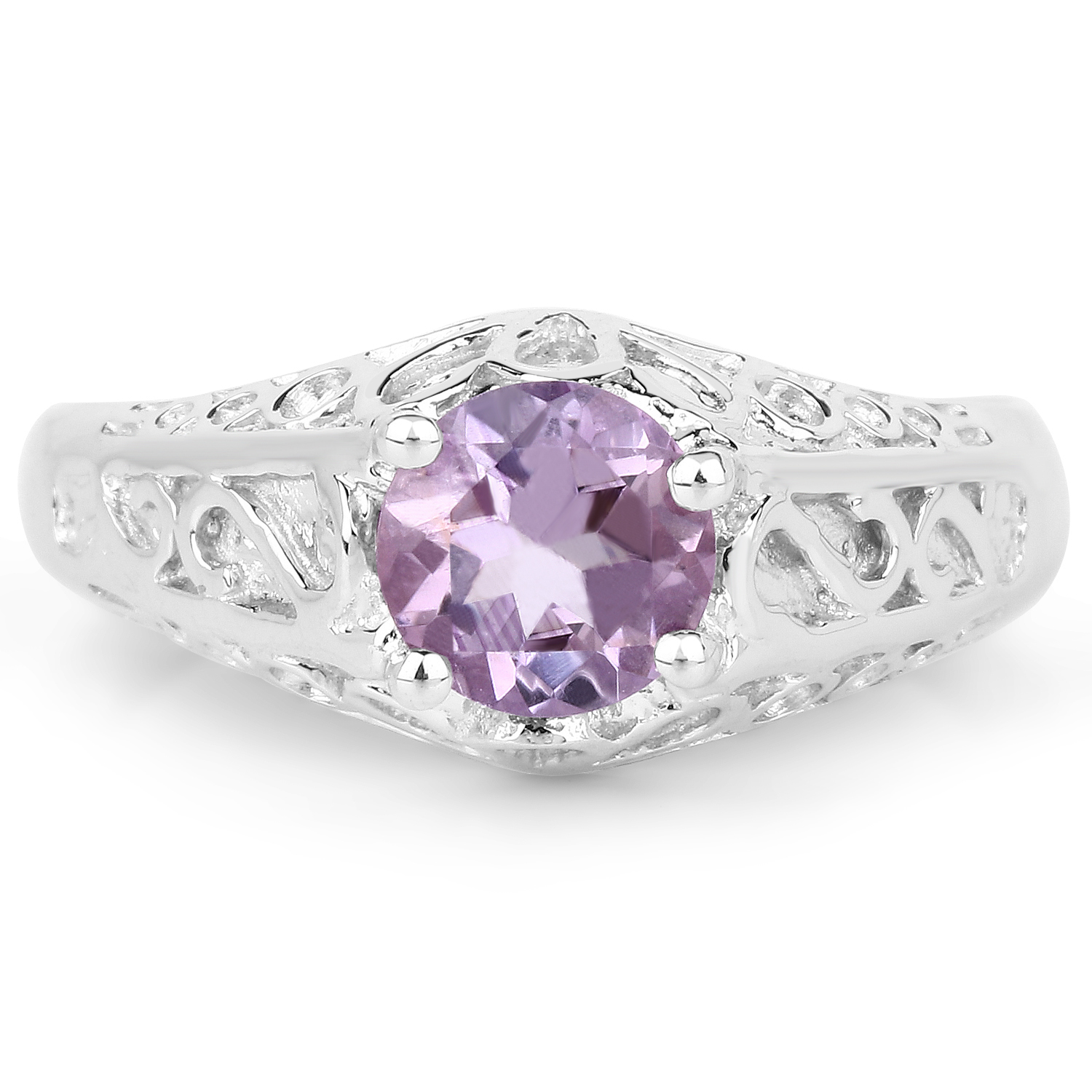 0.73 Carat Genuine Amethyst .925 Sterling Silver Ring