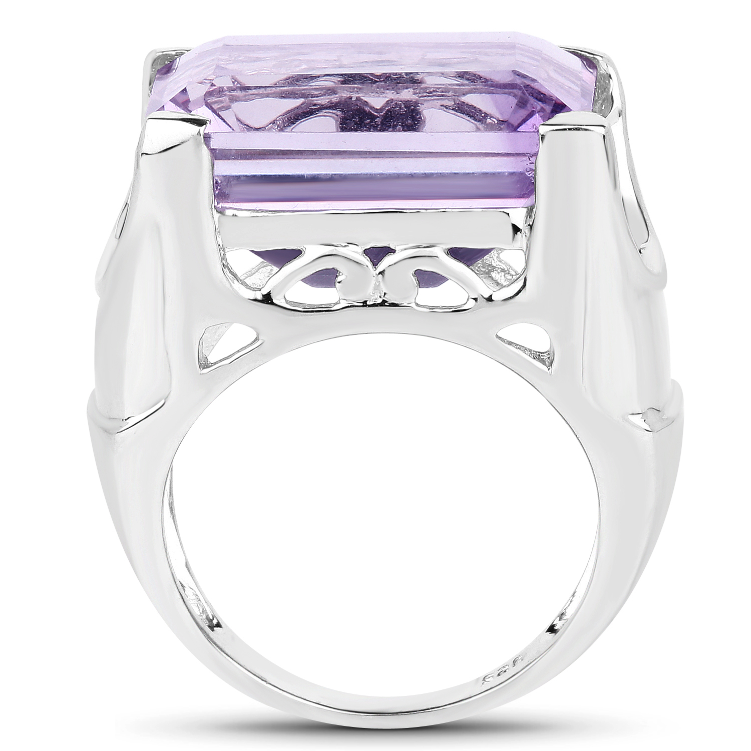 14.10 Carat Genuine Amethyst .925 Sterling Silver Ring