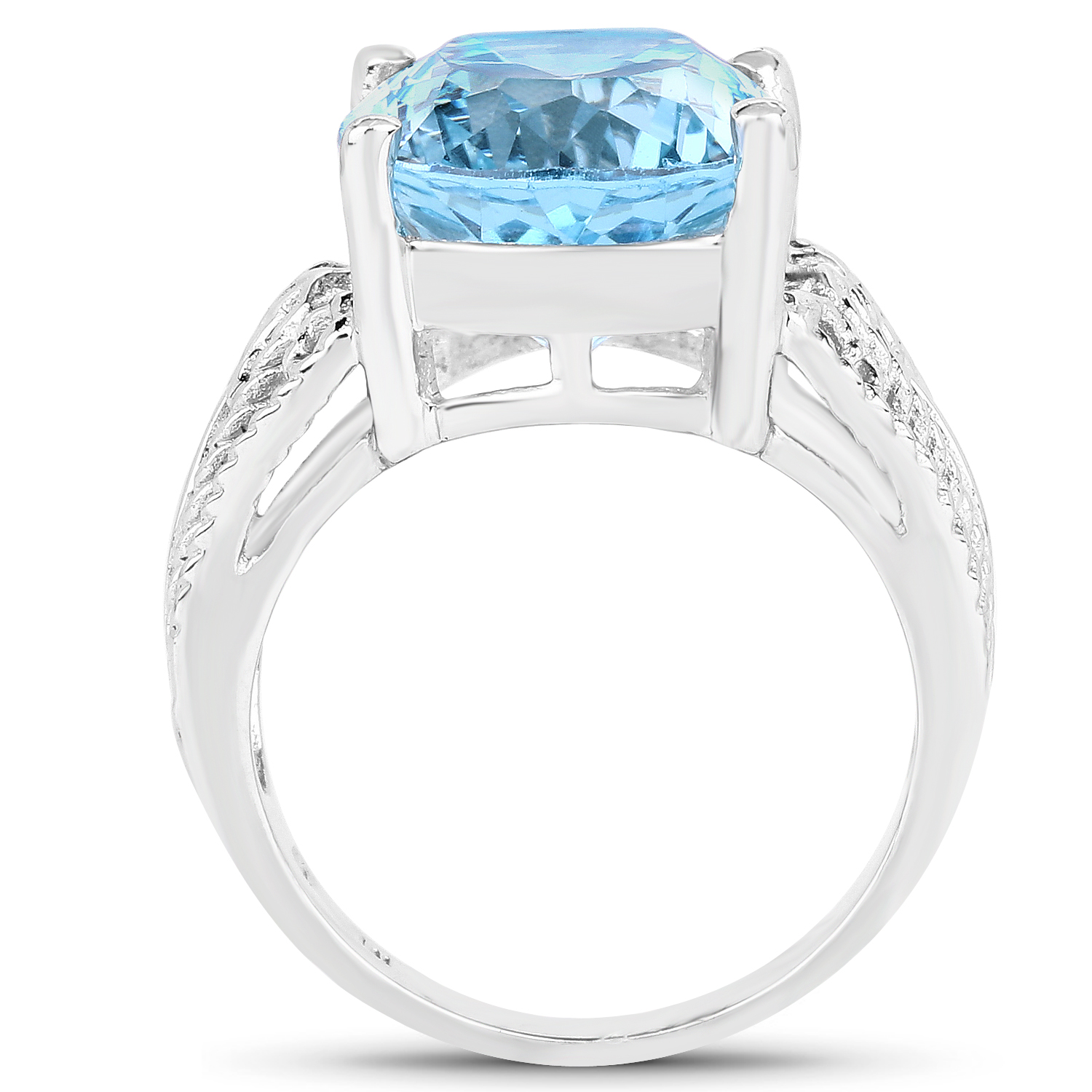 11.25 Carat Genuine Blue Topaz Brass Ring