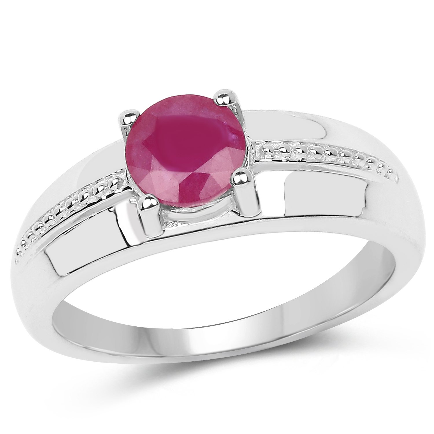 1.10 Carat Genuine Ruby .925 Sterling Silver Ring