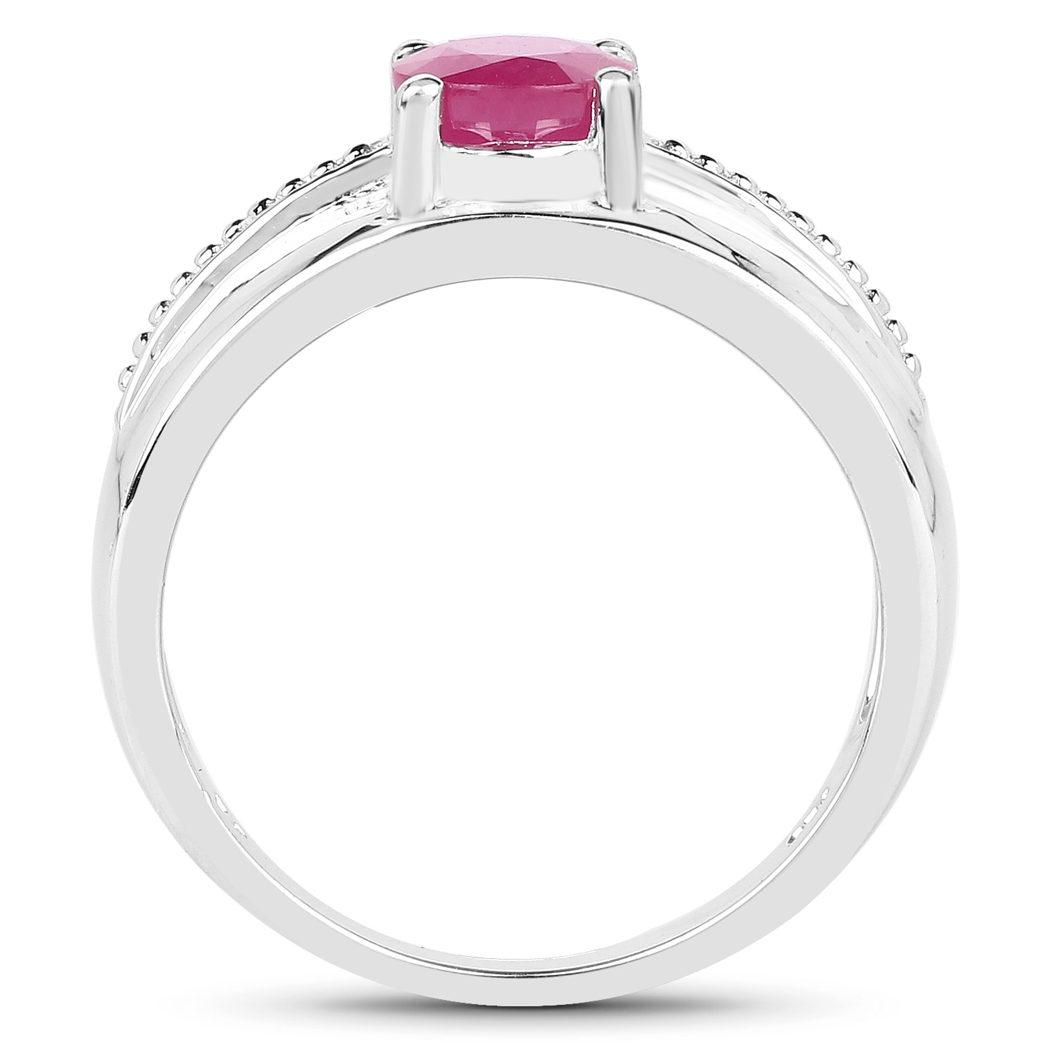 1.10 Carat Genuine Ruby .925 Sterling Silver Ring