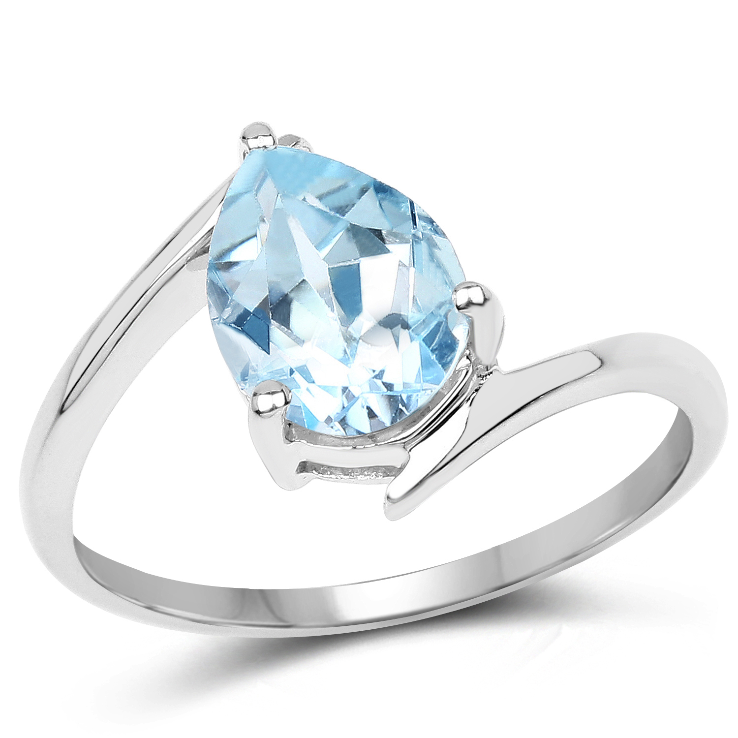 1.90 Carat Genuine Blue Topaz .925 Sterling Silver Ring