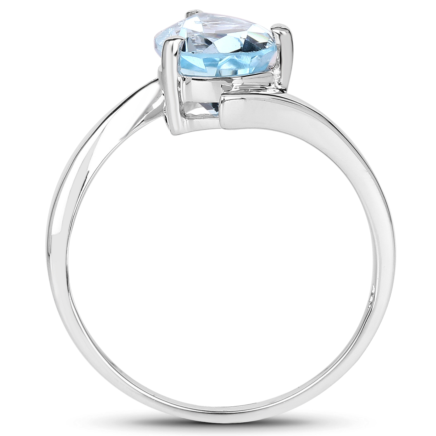1.90 Carat Genuine Blue Topaz .925 Sterling Silver Ring