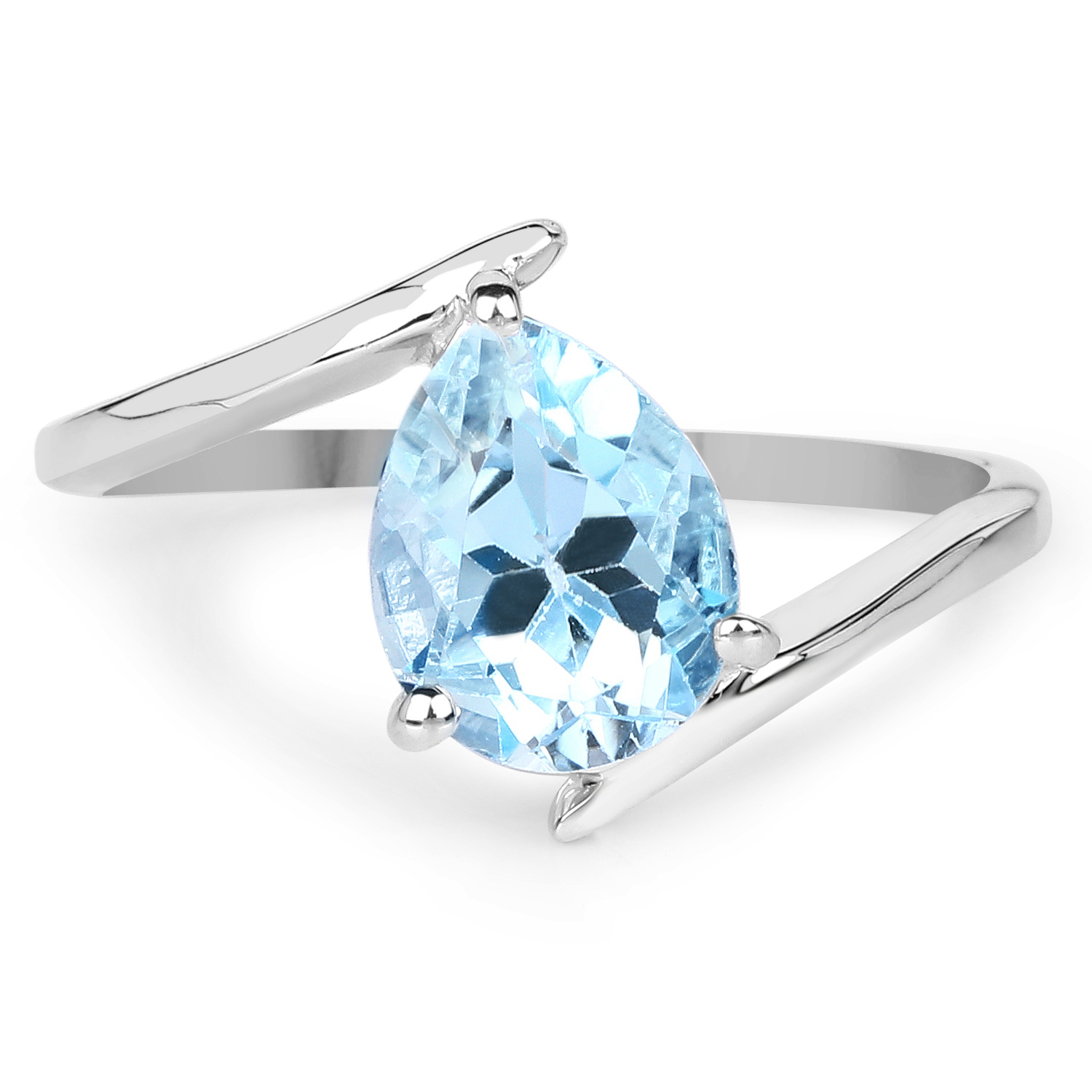1.90 Carat Genuine Blue Topaz .925 Sterling Silver Ring
