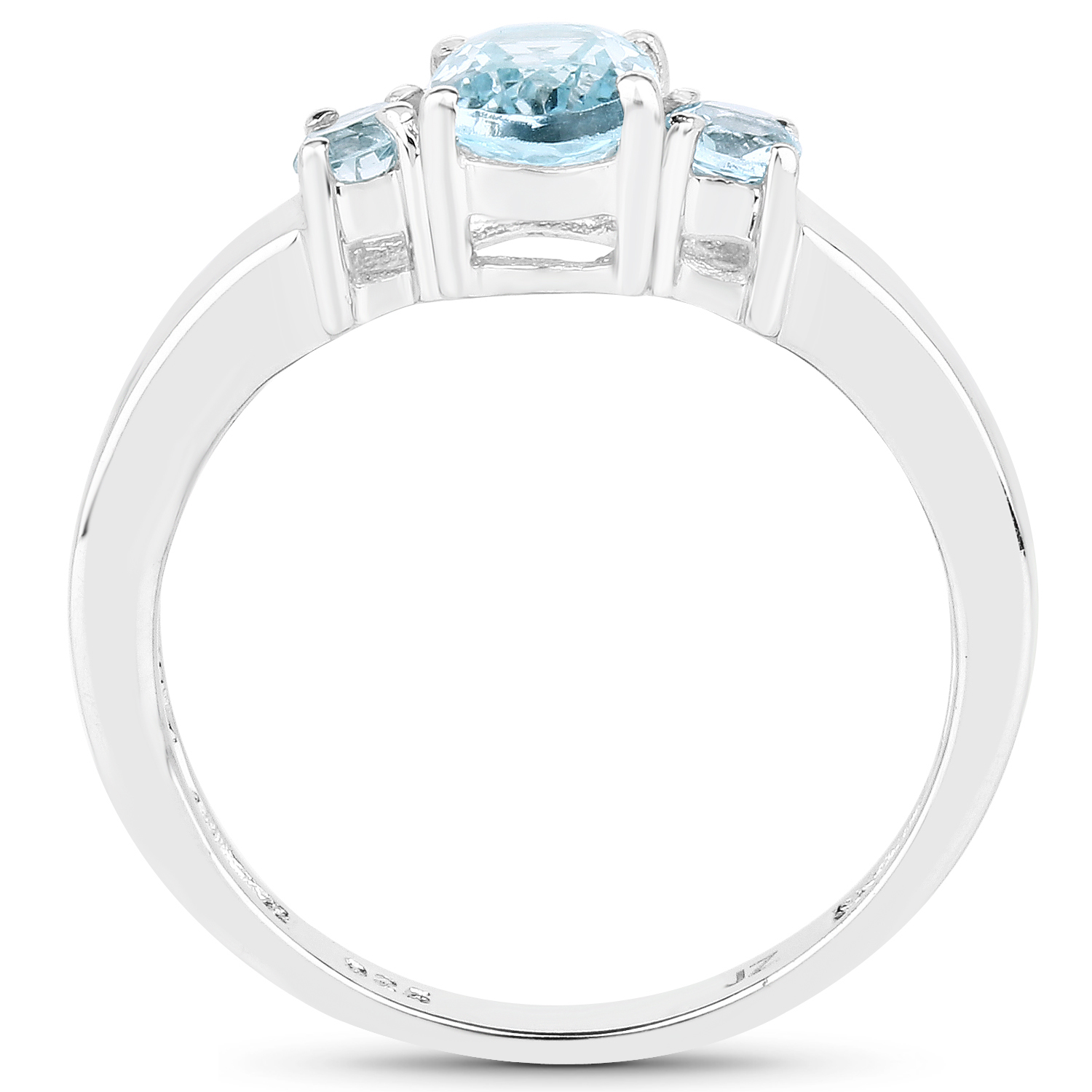 1.19 Carat Genuine Blue Topaz .925 Sterling Silver Ring