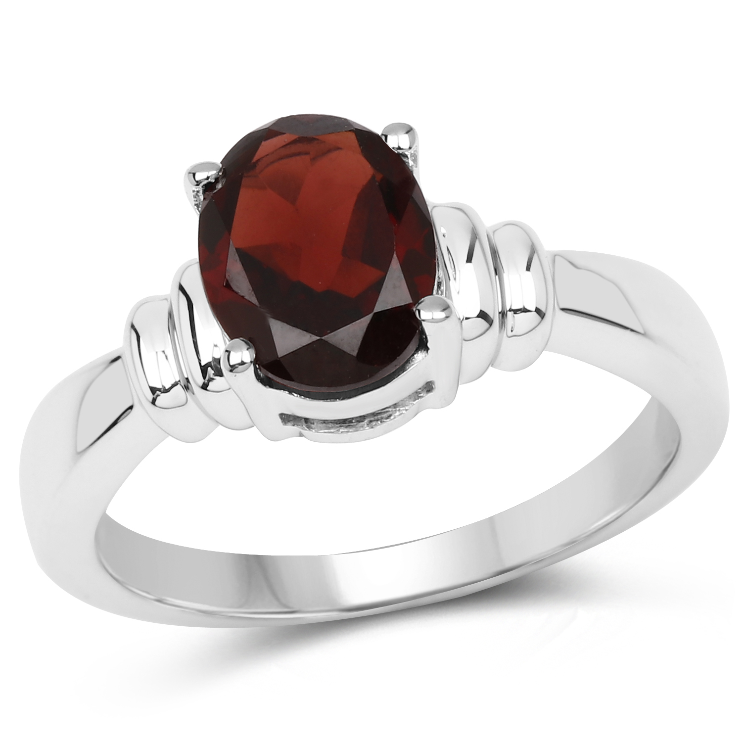 2.00 Carat Genuine Garnet .925 Sterling Silver Ring