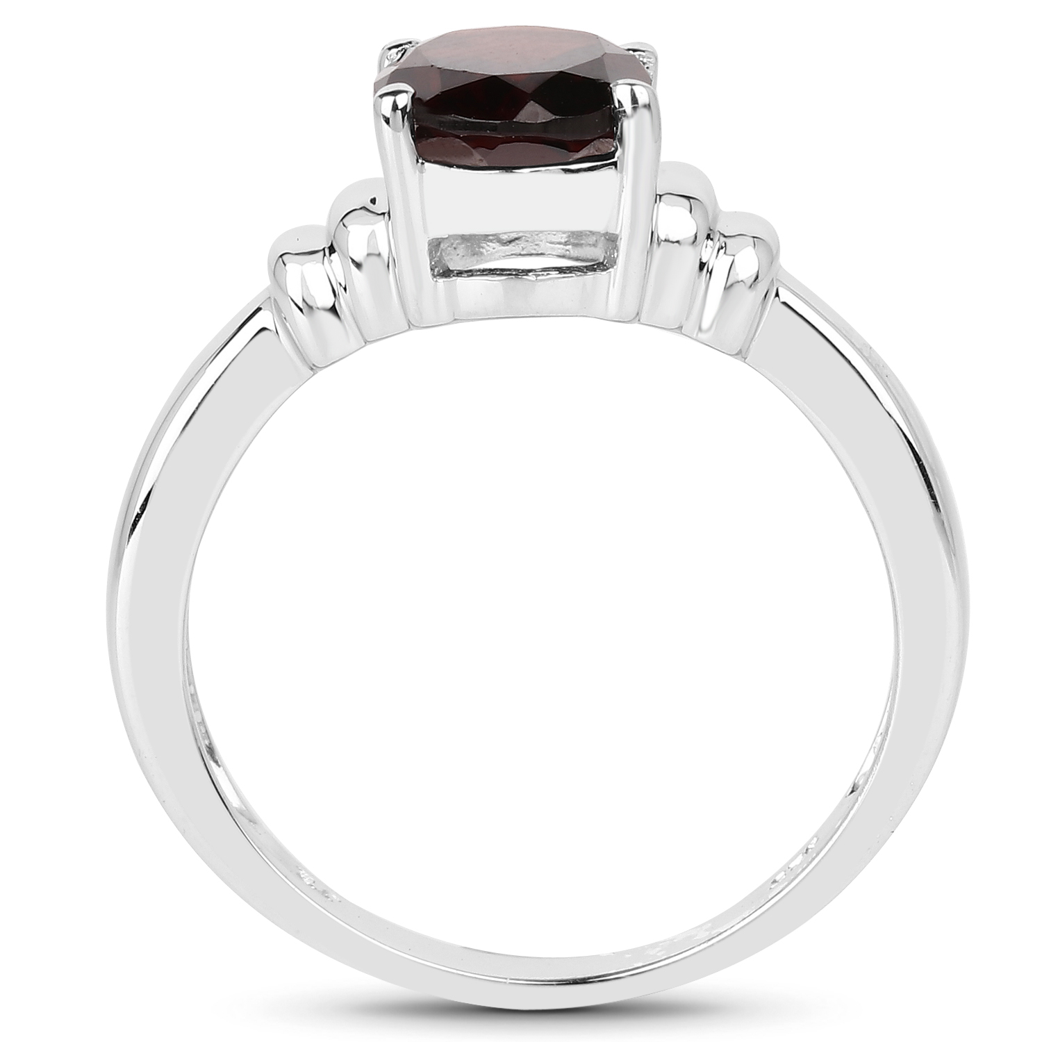 2.00 Carat Genuine Garnet .925 Sterling Silver Ring