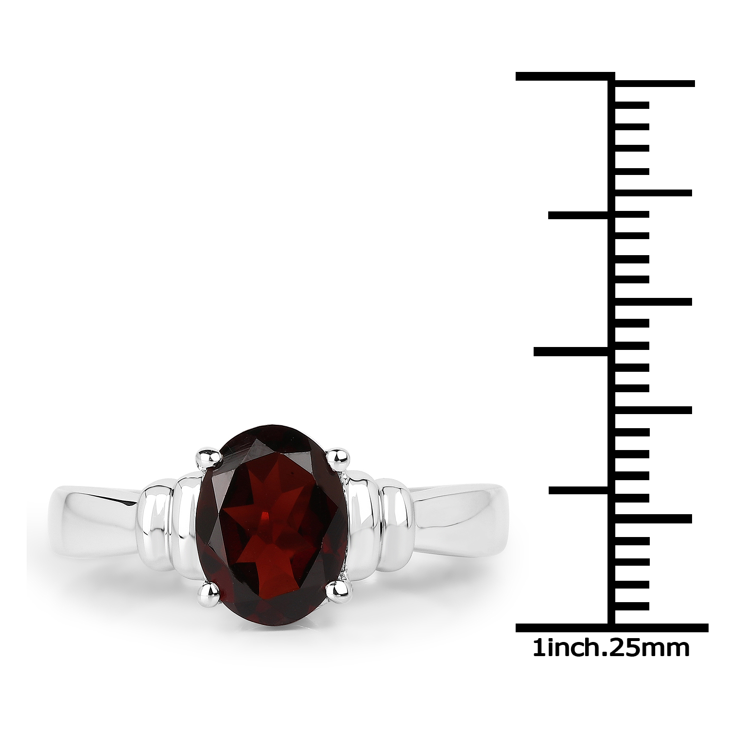 2.00 Carat Genuine Garnet .925 Sterling Silver Ring
