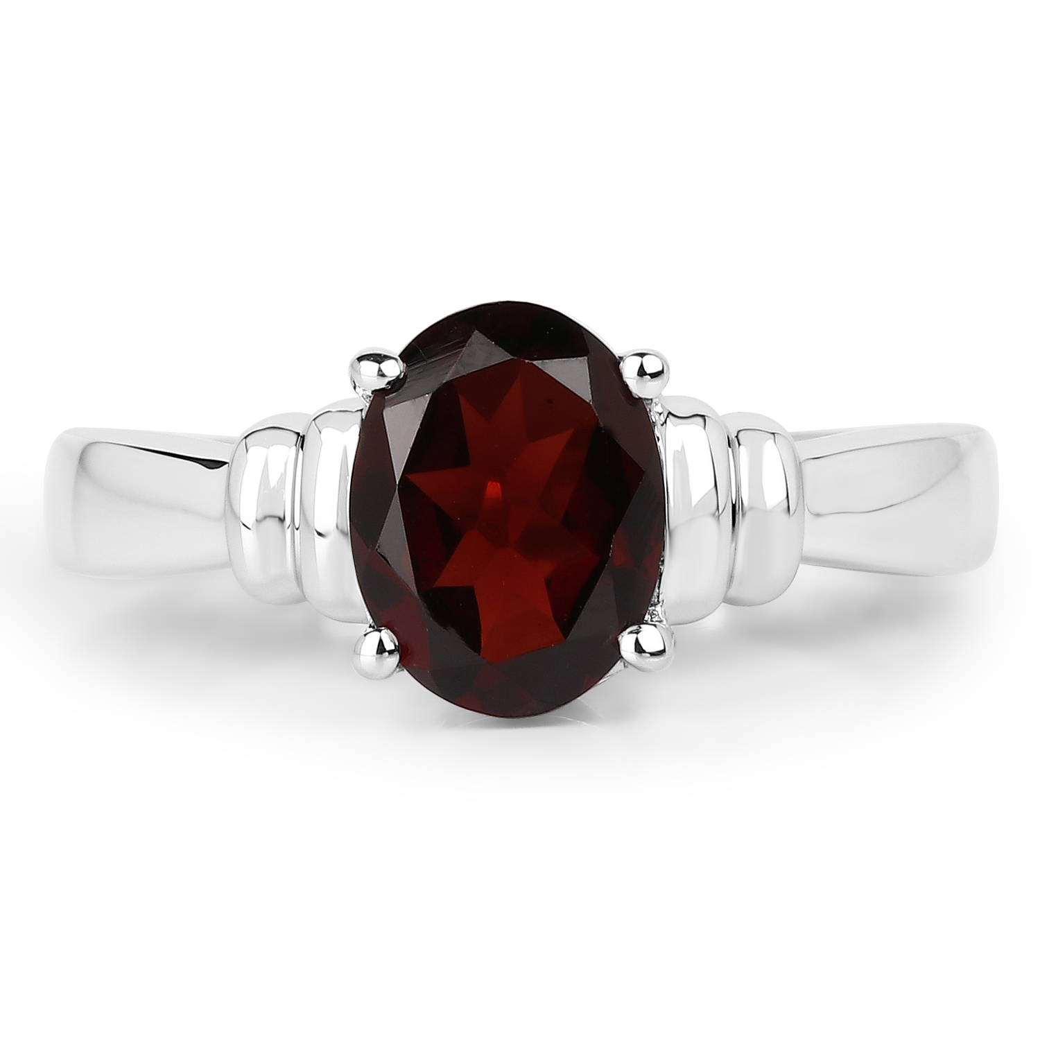 2.00 Carat Genuine Garnet .925 Sterling Silver Ring