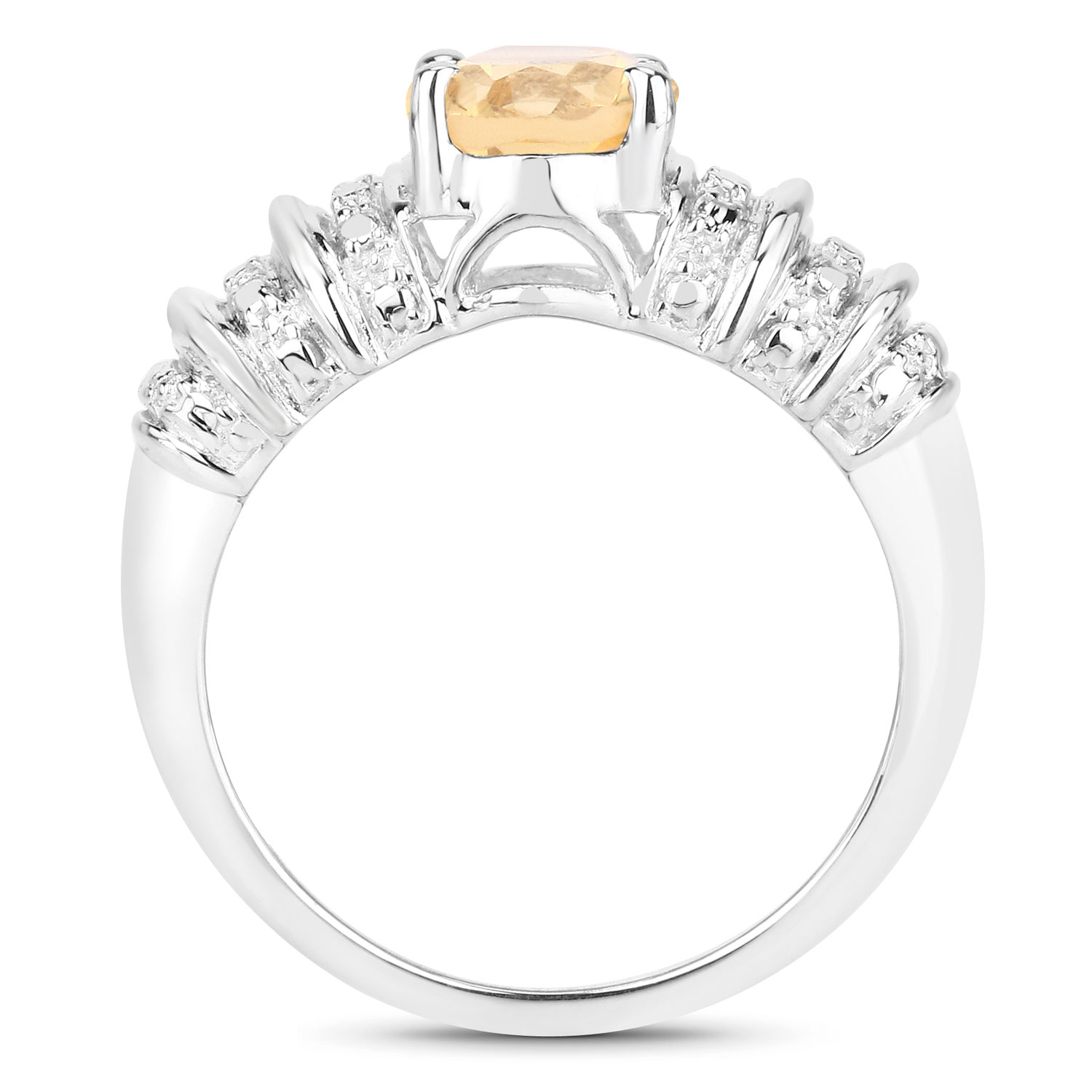 1.00 Carat Genuine Citrine .925 Sterling Silver Ring