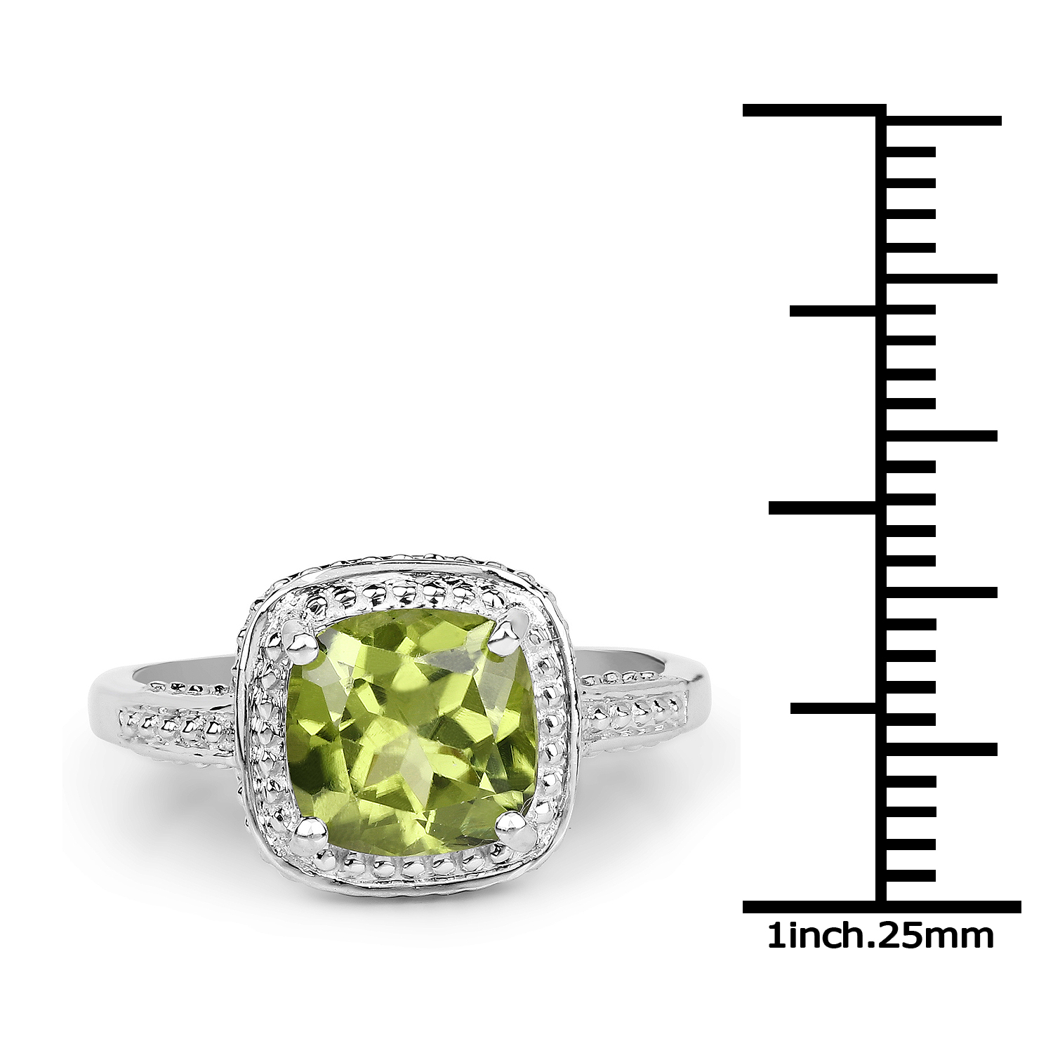 2.15 Carat Genuine Peridot .925 Sterling Silver Ring