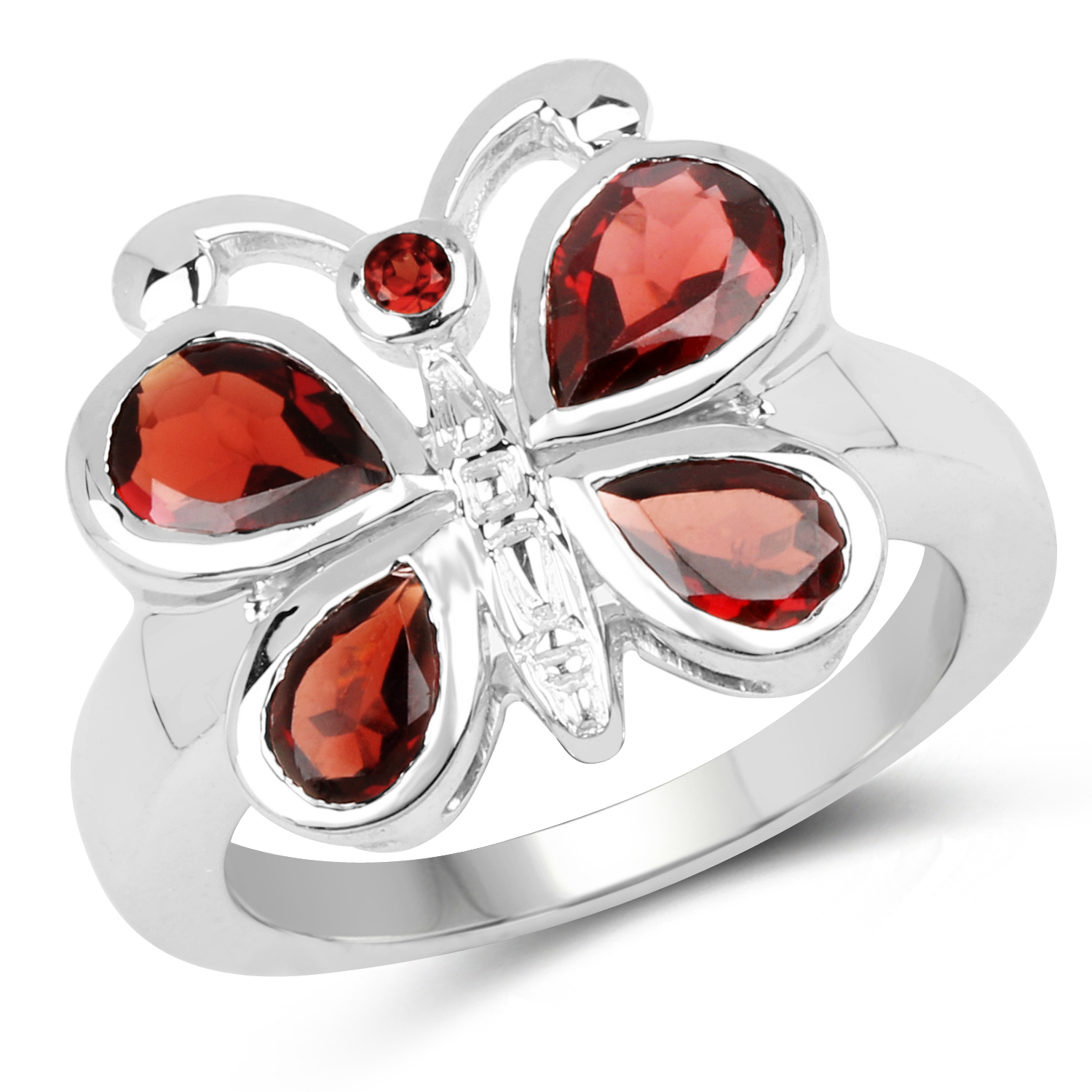 2.80 Carat Genuine Garnet .925 Sterling Silver Ring