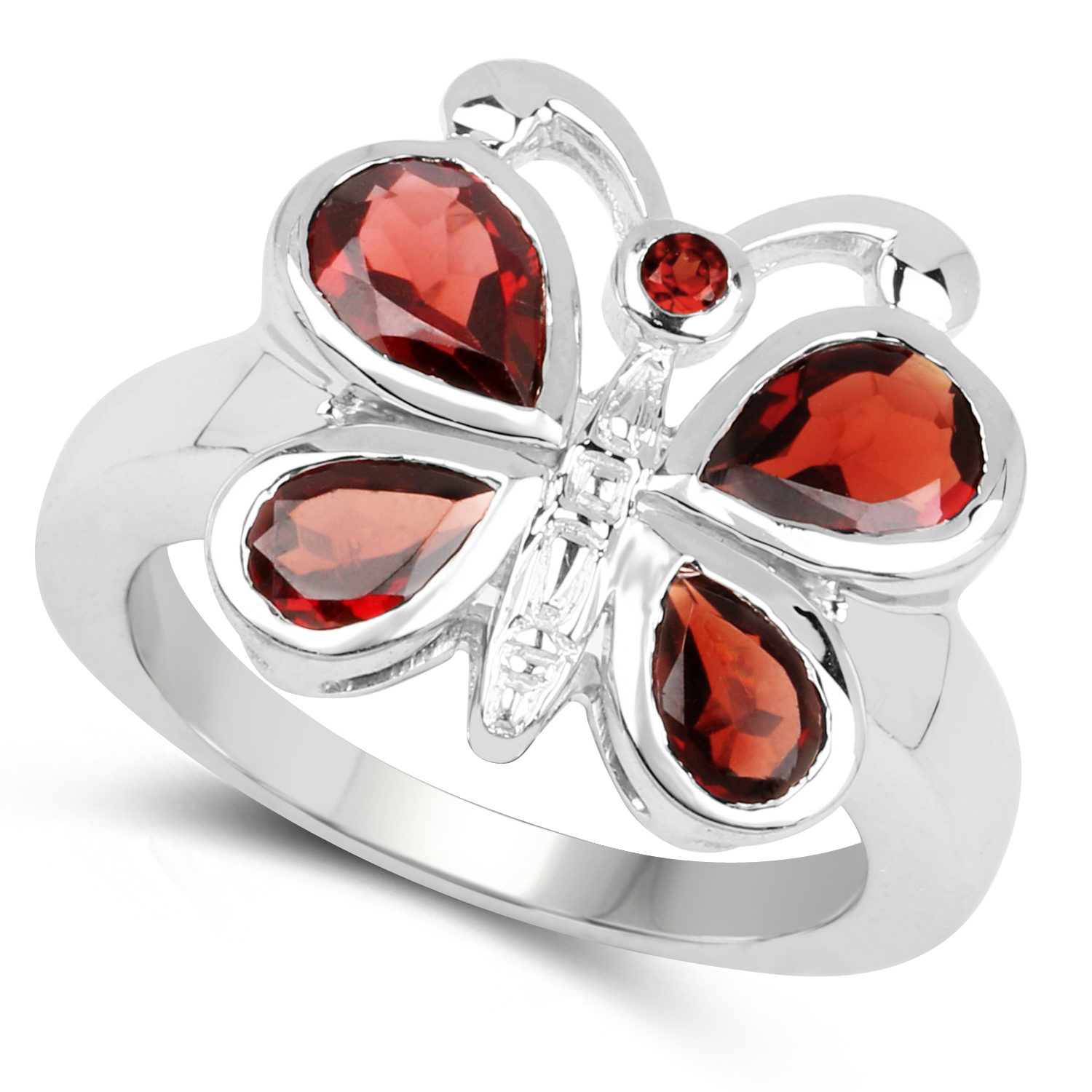 2.80 Carat Genuine Garnet .925 Sterling Silver Ring
