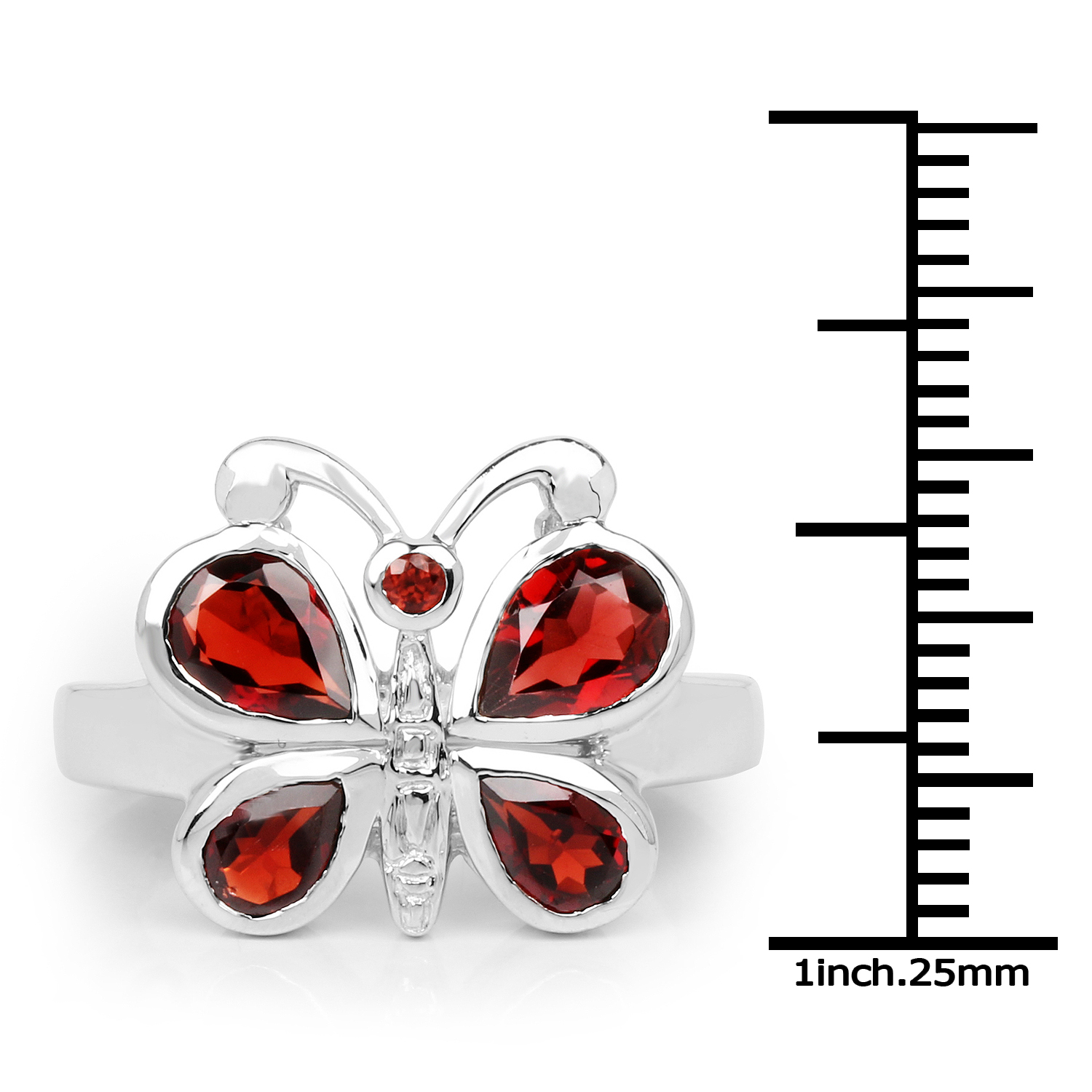 2.80 Carat Genuine Garnet .925 Sterling Silver Ring