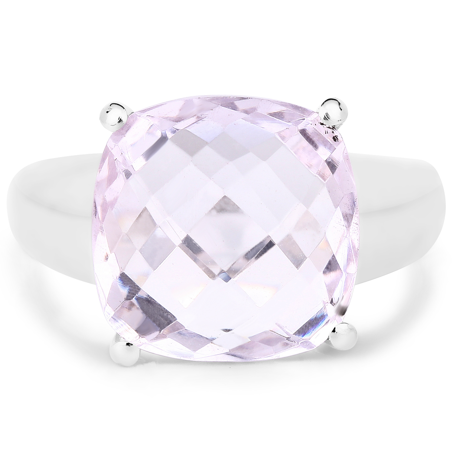 6.28 Carat Genuine Pink Amethyst .925 Sterling Silver Ring
