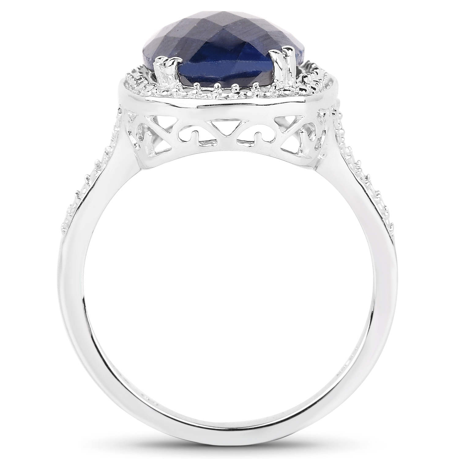 8.35 Carat Dyed Sapphire .925 Sterling Silver Ring