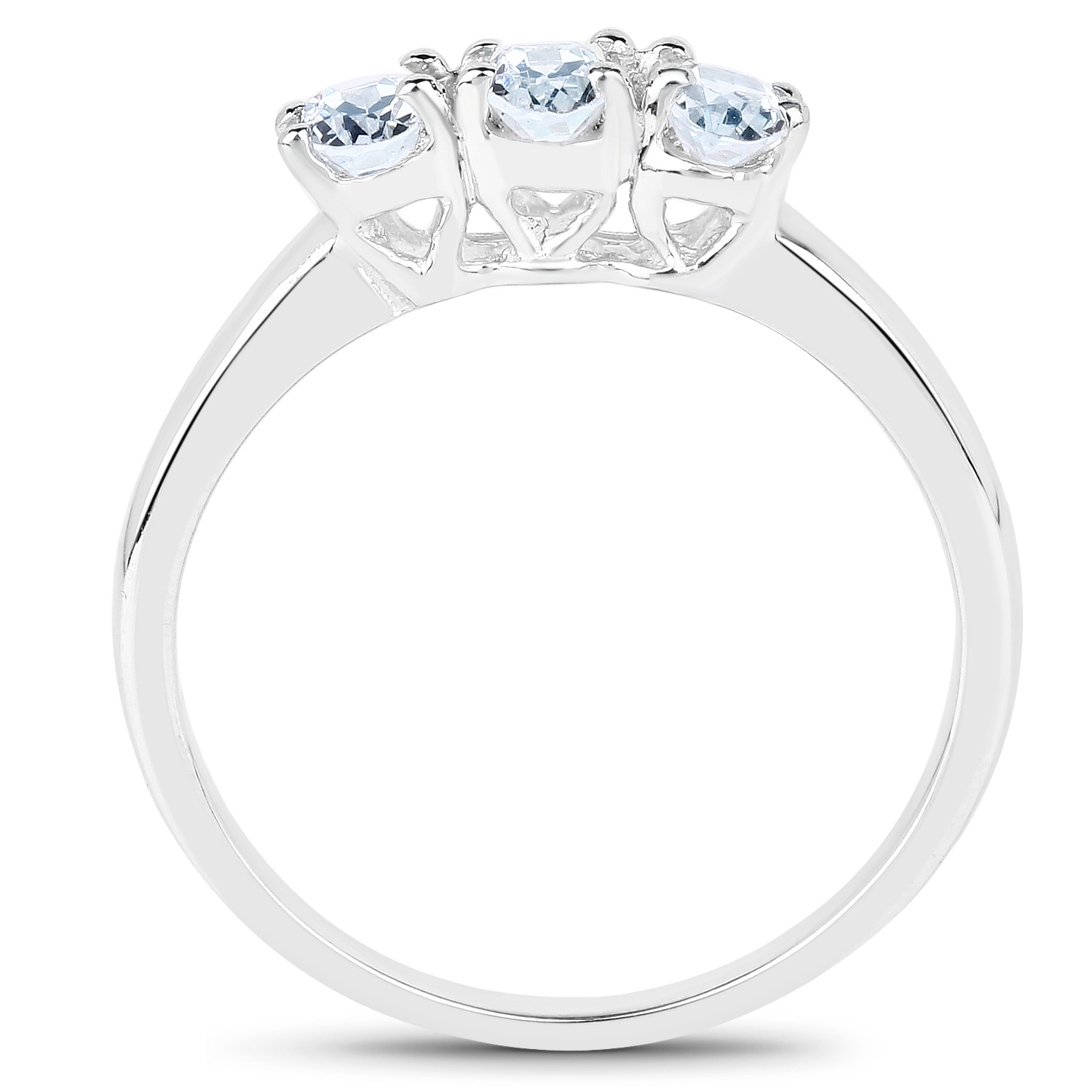 0.60 Carat Genuine Aquamarine .925 Sterling Silver Ring