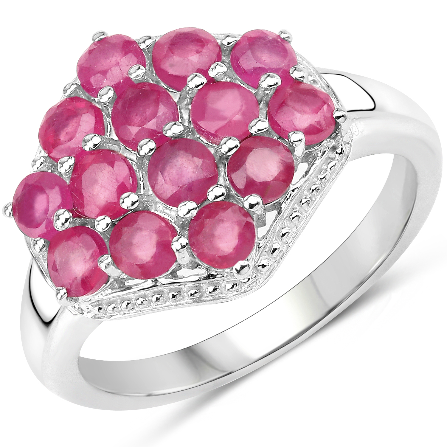 1.82 Carat Glass Filled Ruby .925 Sterling Silver Ring
