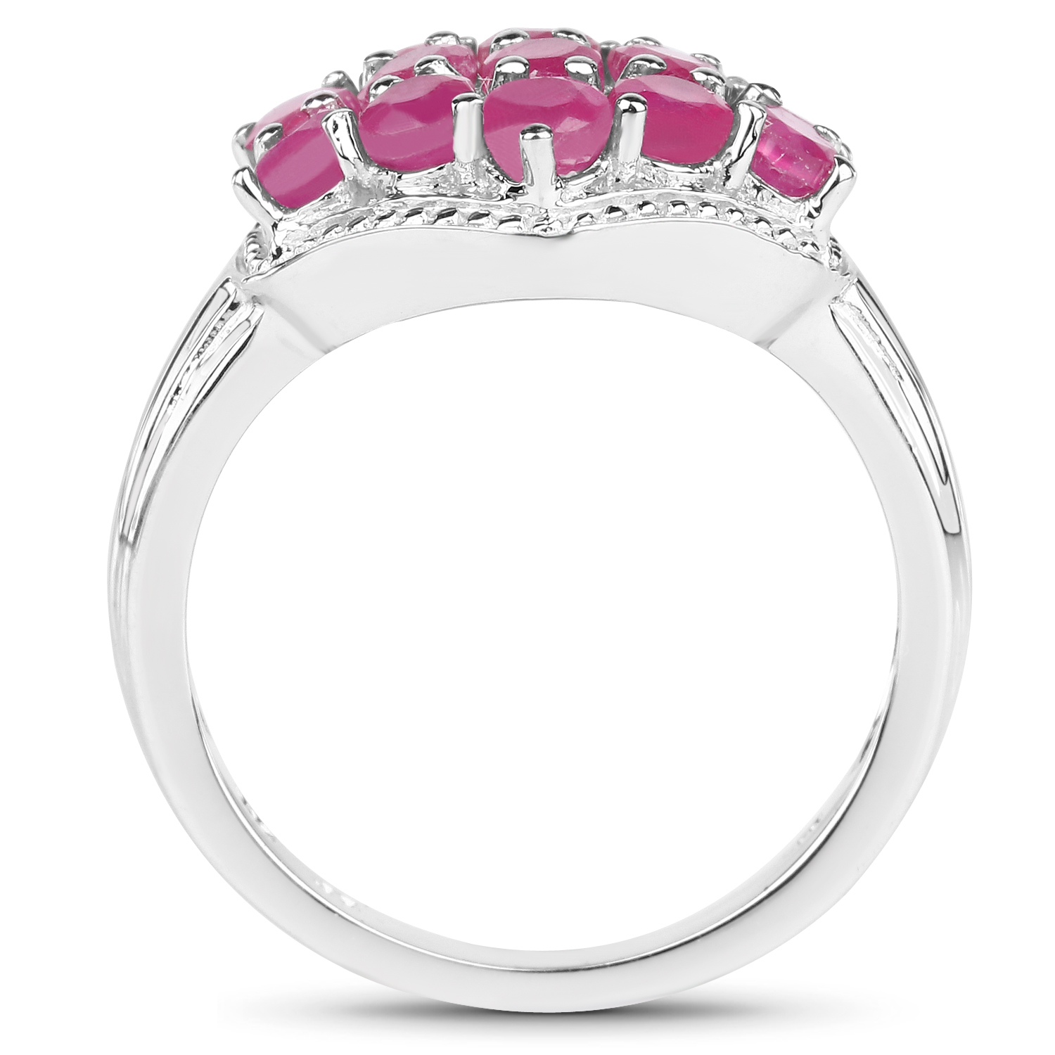 1.82 Carat Glass Filled Ruby .925 Sterling Silver Ring