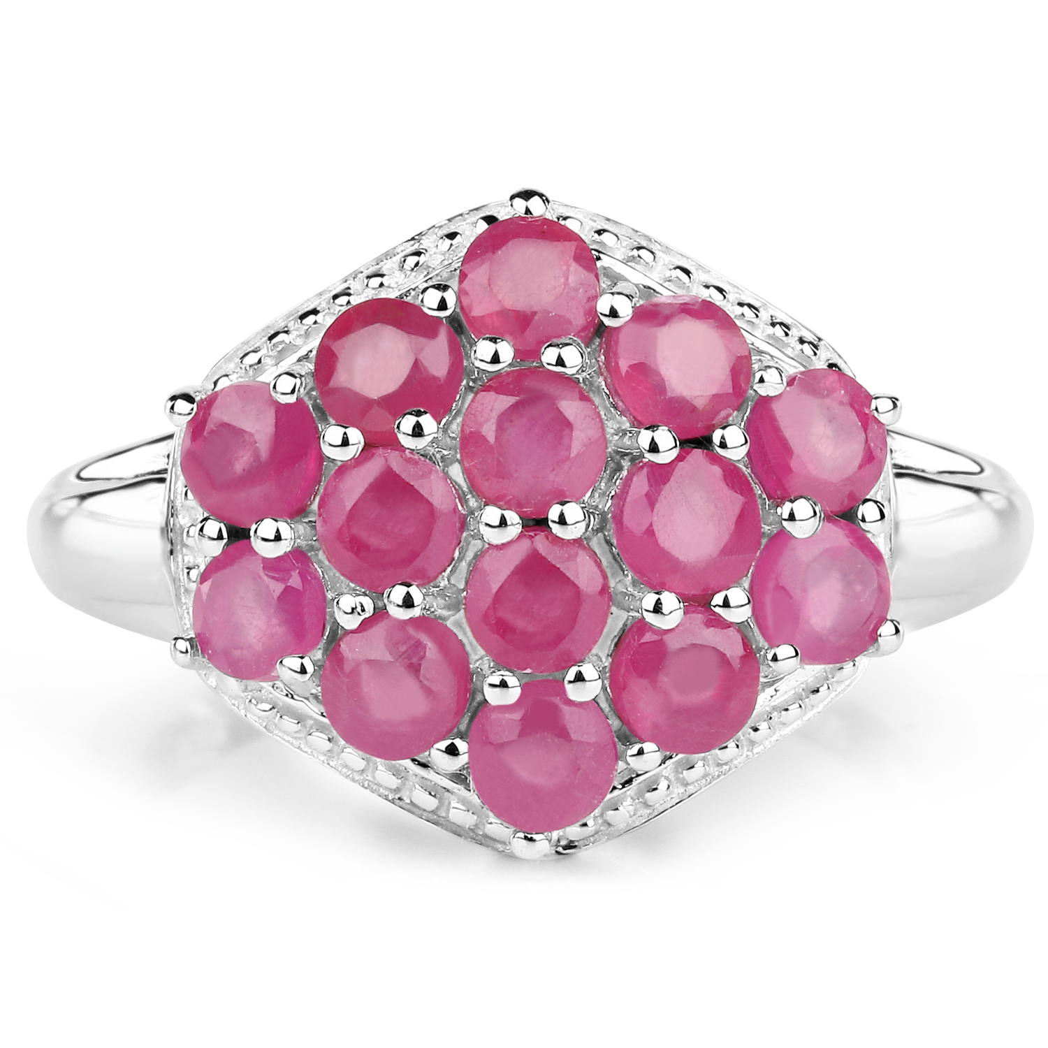 1.82 Carat Glass Filled Ruby .925 Sterling Silver Ring