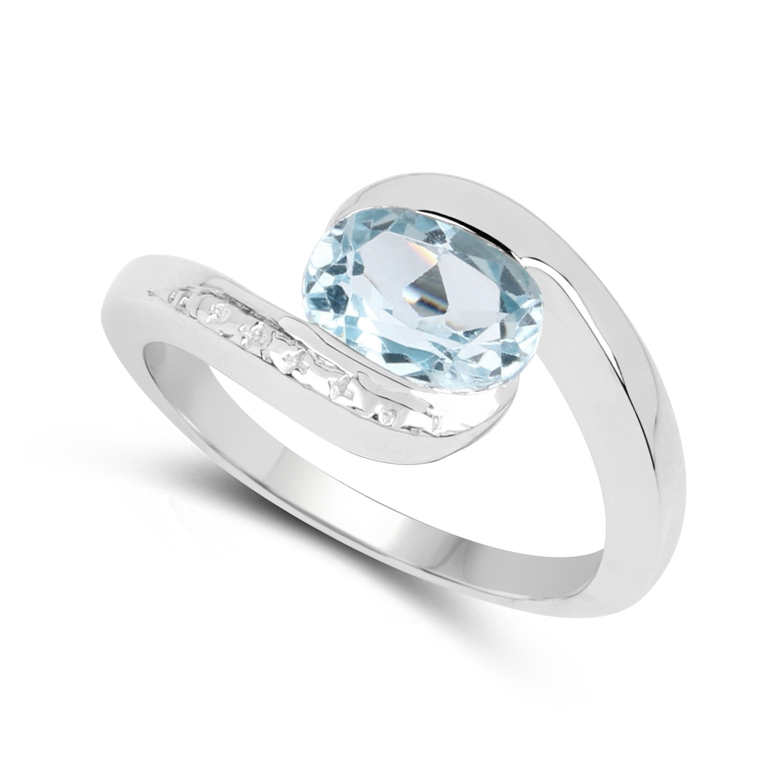 1.60 Carat Genuine Blue Topaz .925 Sterling Silver Ring