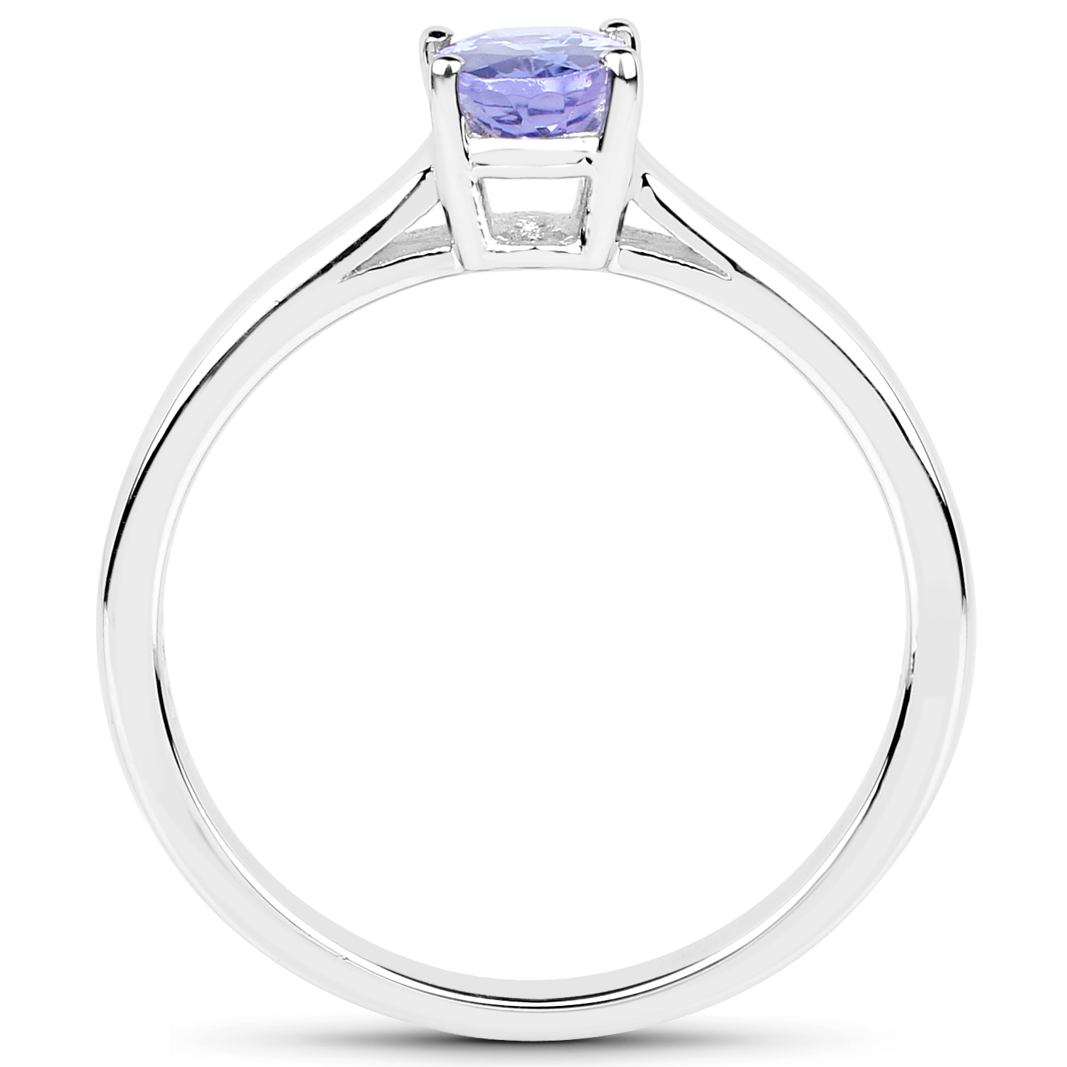 0.60 Carat Genuine Tanzanite .925 Sterling Silver Ring