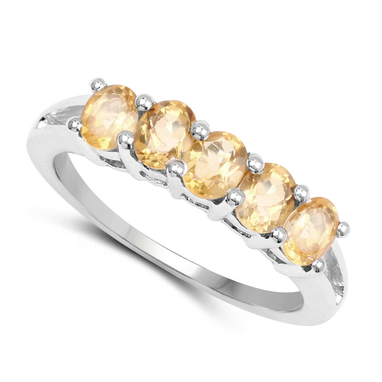 1.75 Carat Genuine Citrine .925 Sterling Silver Ring