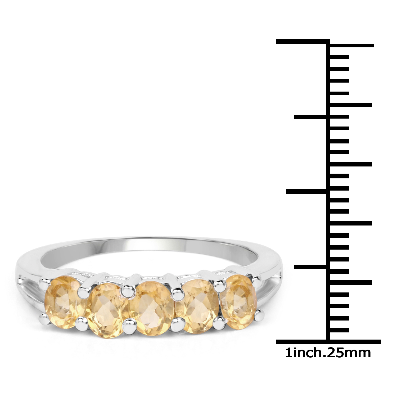 1.75 Carat Genuine Citrine .925 Sterling Silver Ring
