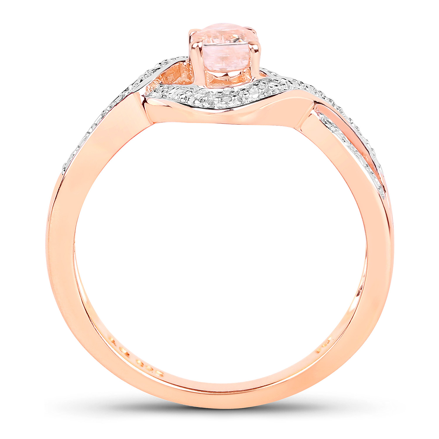 0.40 Carat Genuine Morganite .925 Sterling Silver Ring