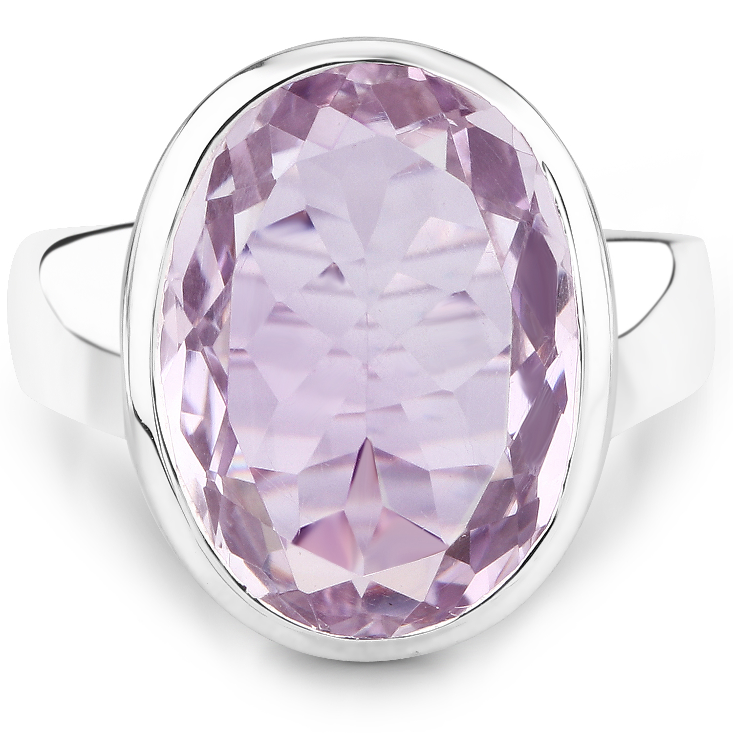 10.41 Carat Genuine Pink Amethyst .925 Sterling Silver Ring