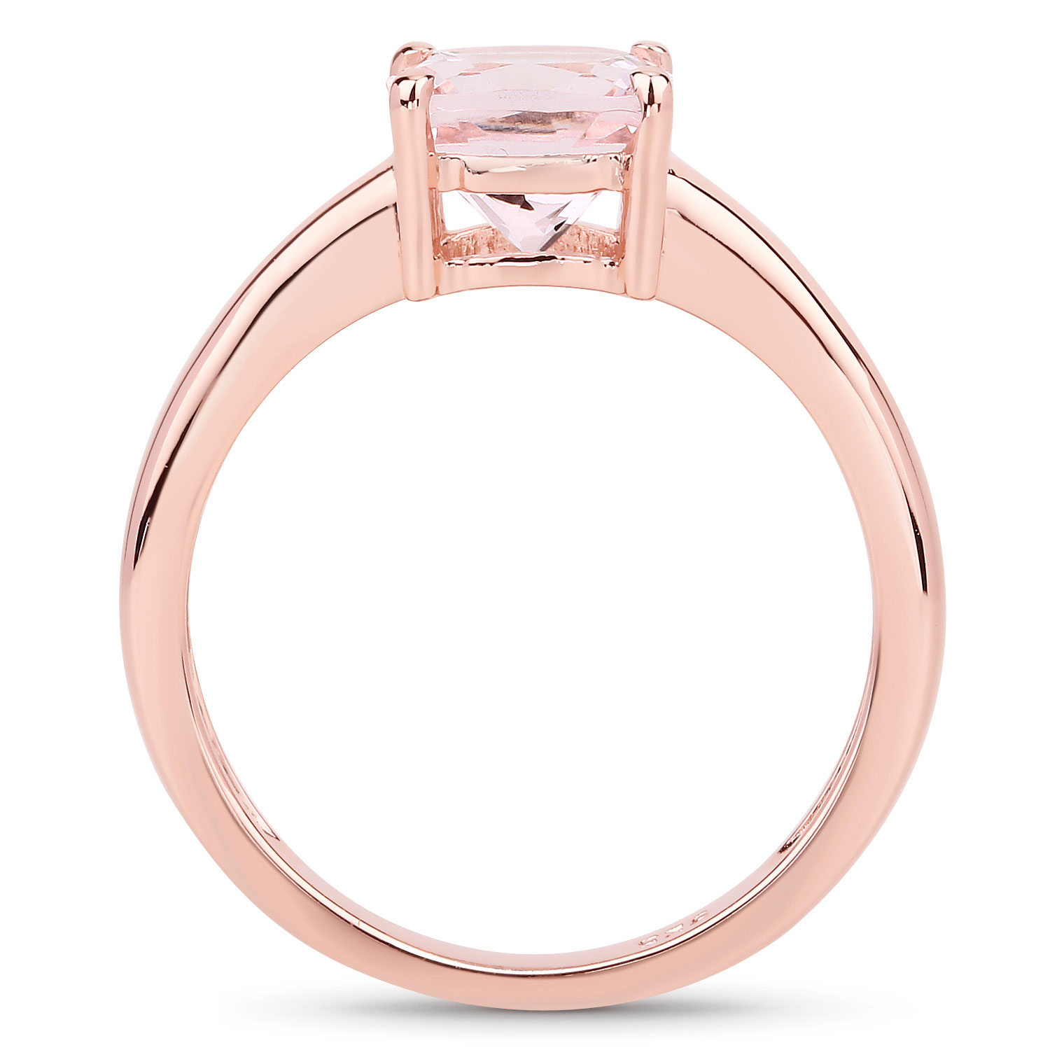 1.20 Carat Genuine Morganite .925 Sterling Silver Ring