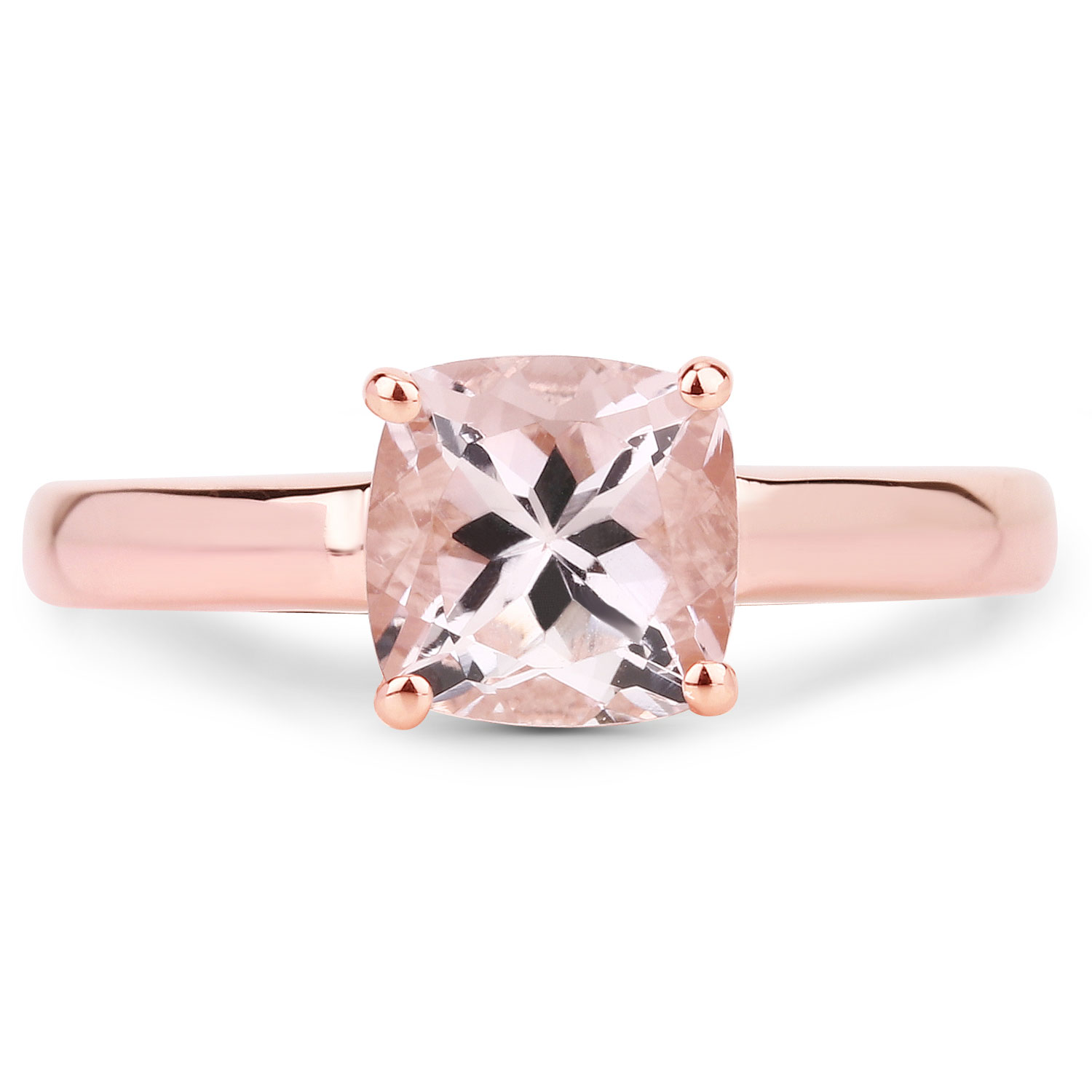 1.20 Carat Genuine Morganite .925 Sterling Silver Ring