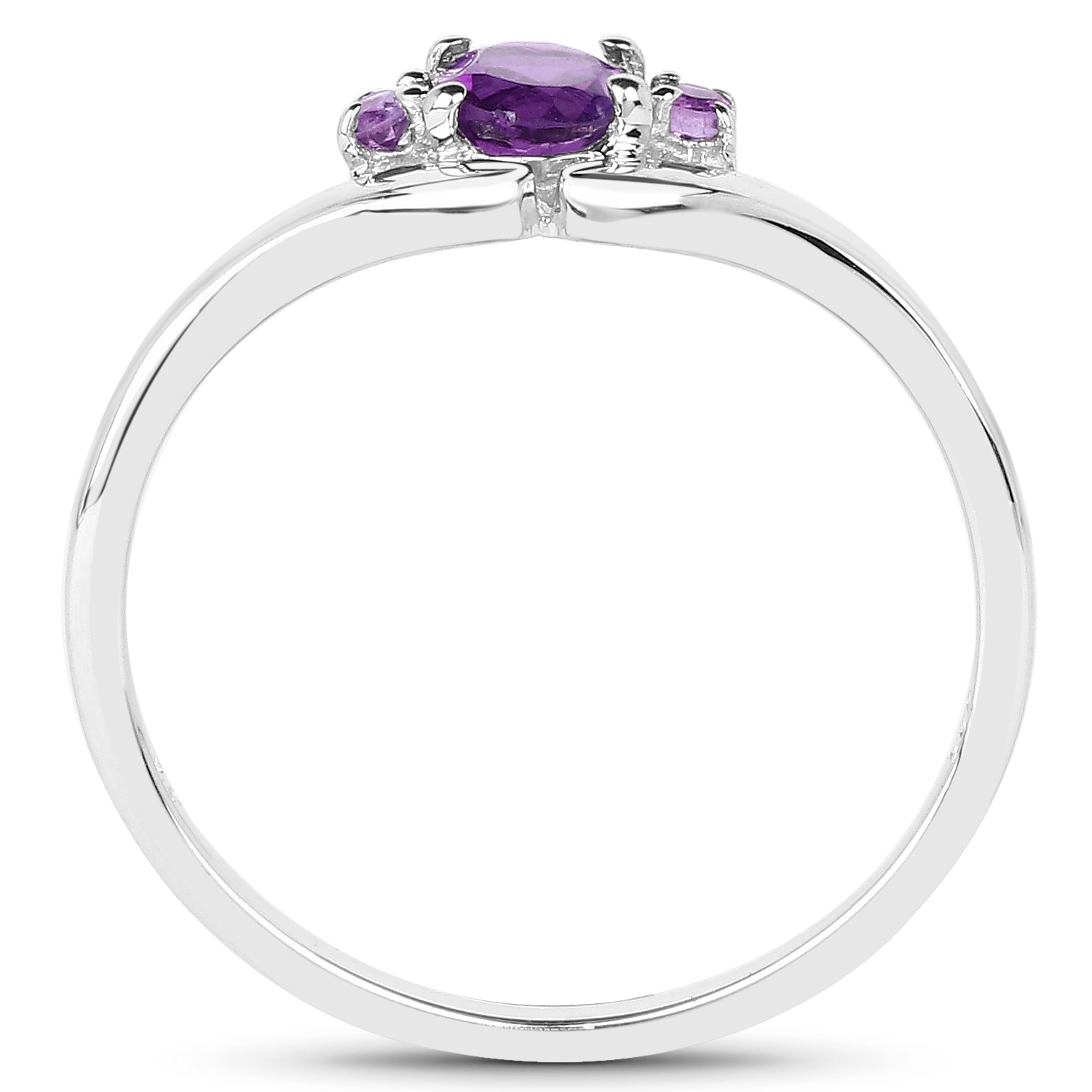 0.38 Carat Genuine Amethyst .925 Sterling Silver Ring