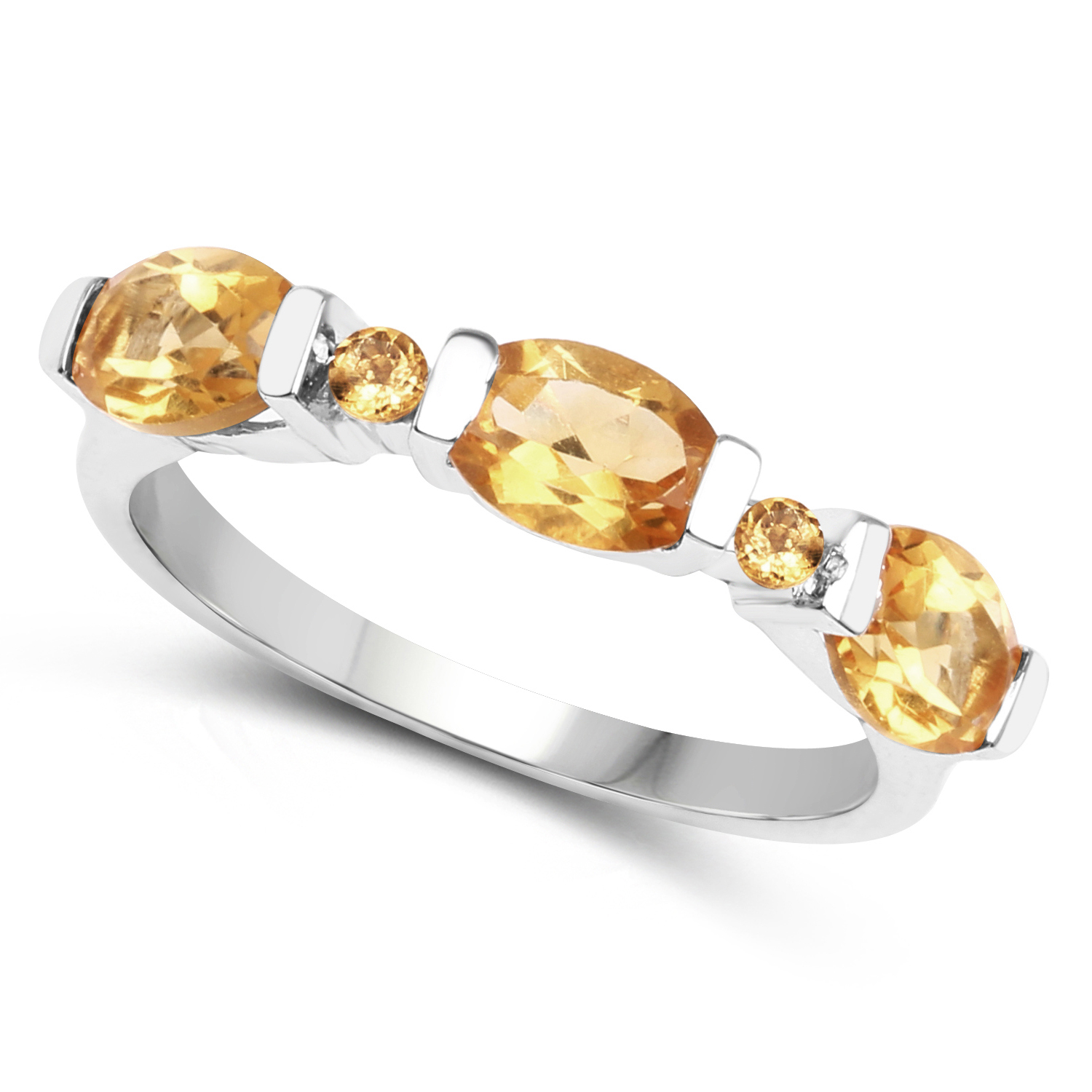 1.35 Carat Genuine Citrine .925 Sterling Silver Ring