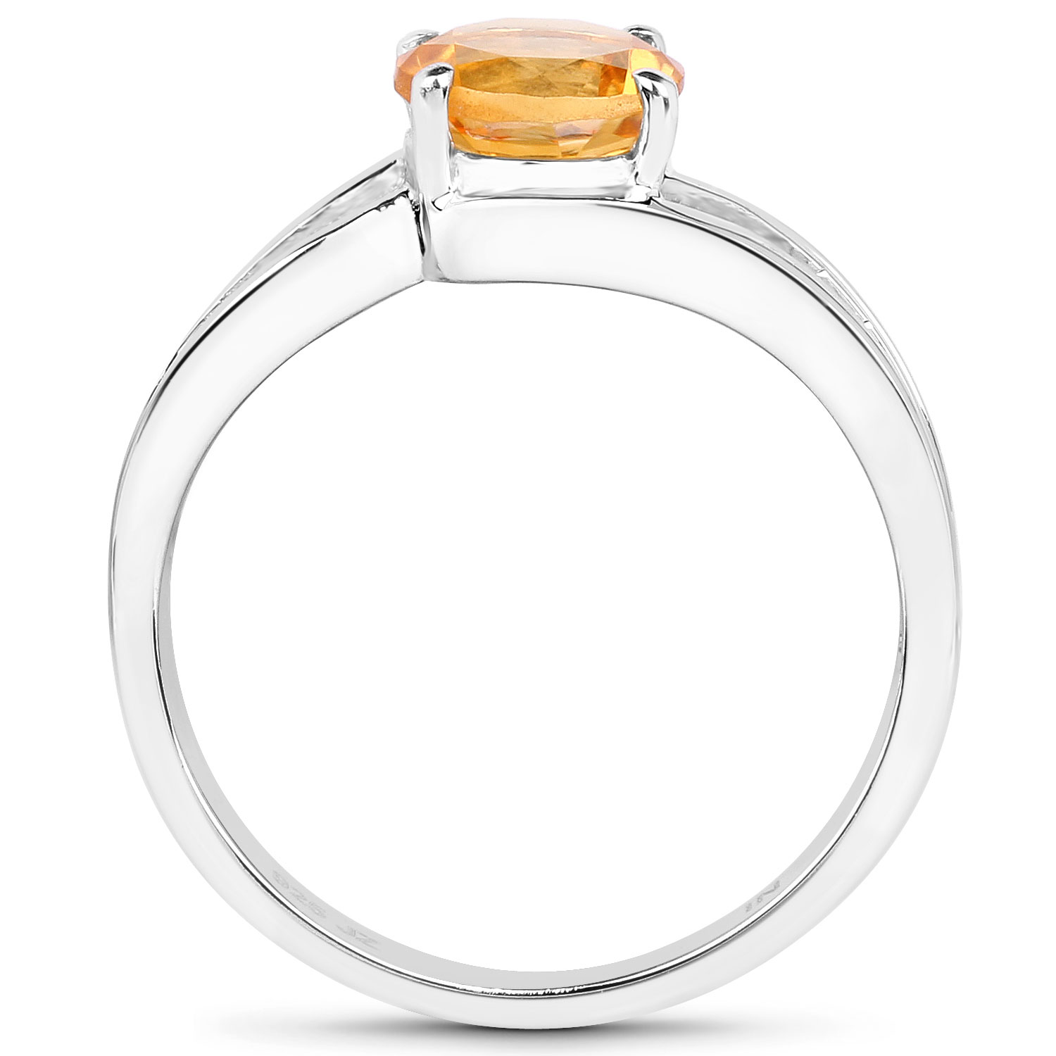 0.95 Carat Genuine Citrine .925 Sterling Silver Ring