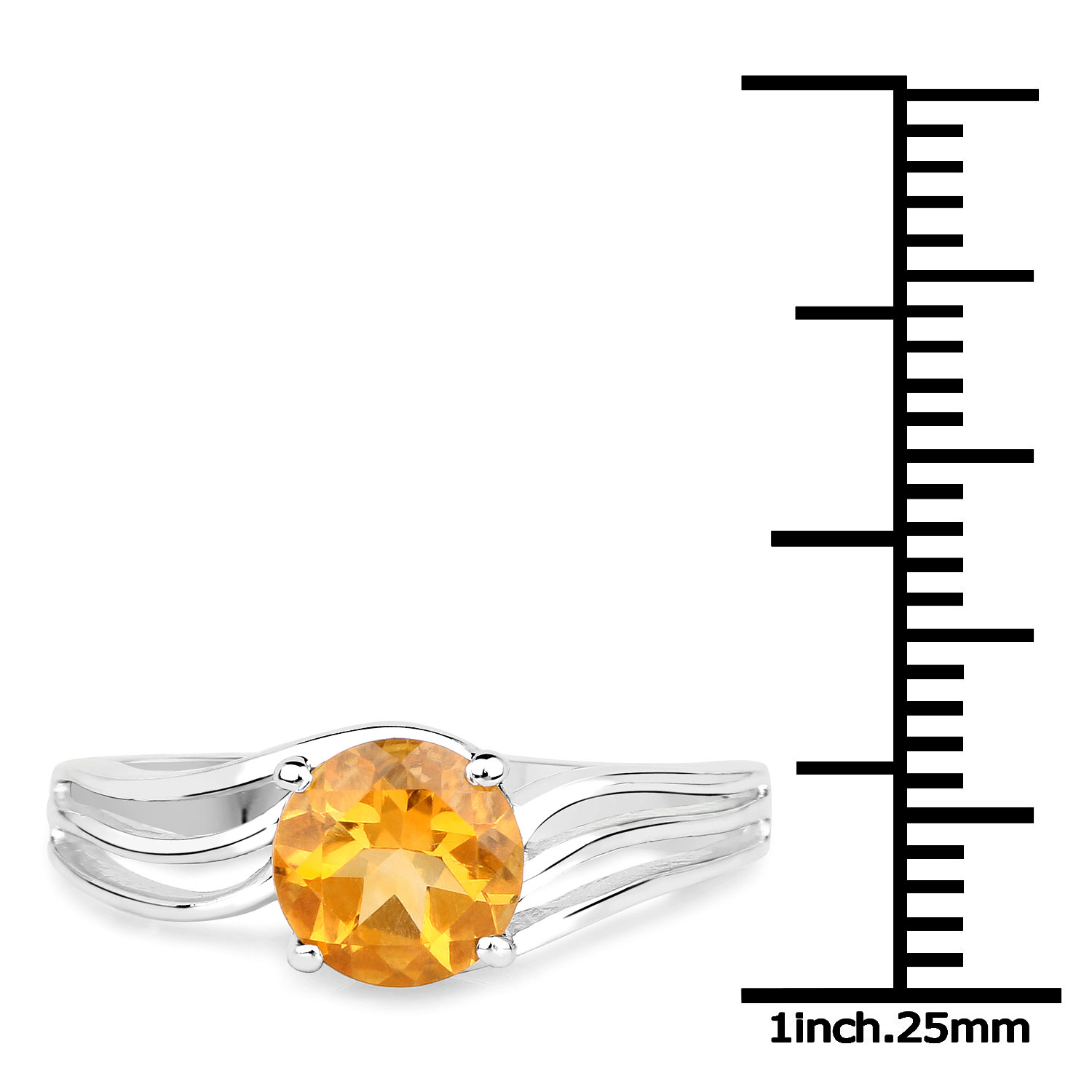 0.95 Carat Genuine Citrine .925 Sterling Silver Ring