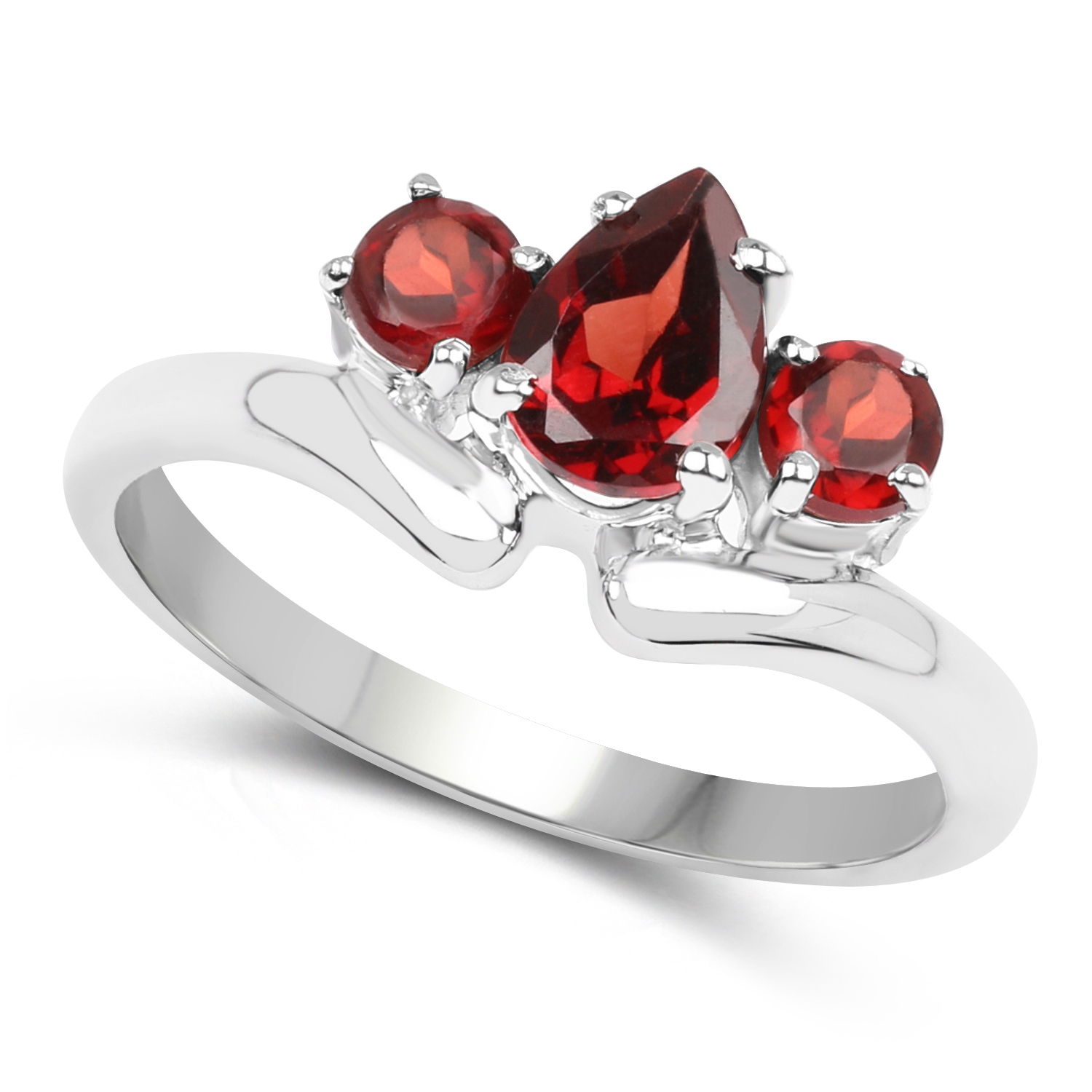 1.29 Carat Genuine Garnet .925 Sterling Silver Ring