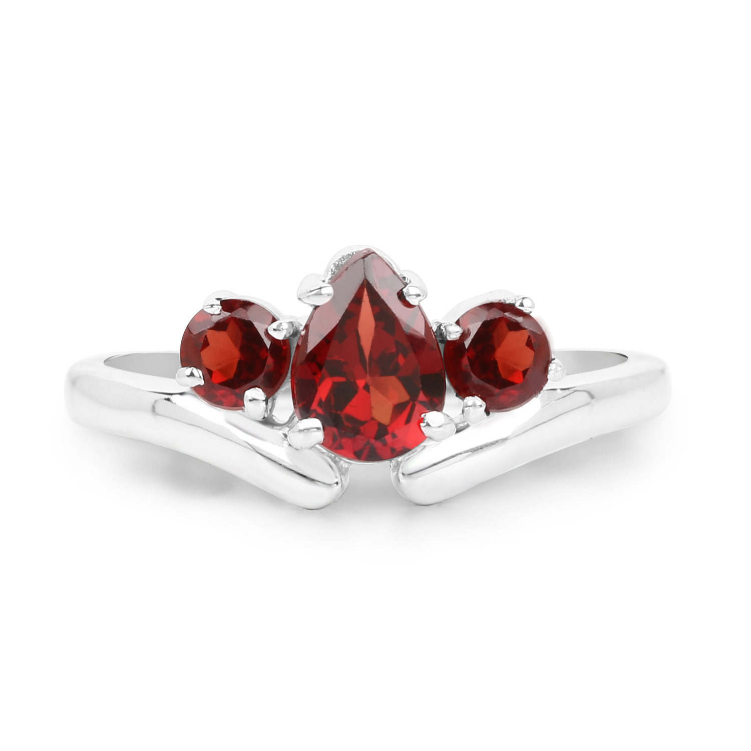 1.29 Carat Genuine Garnet .925 Sterling Silver Ring