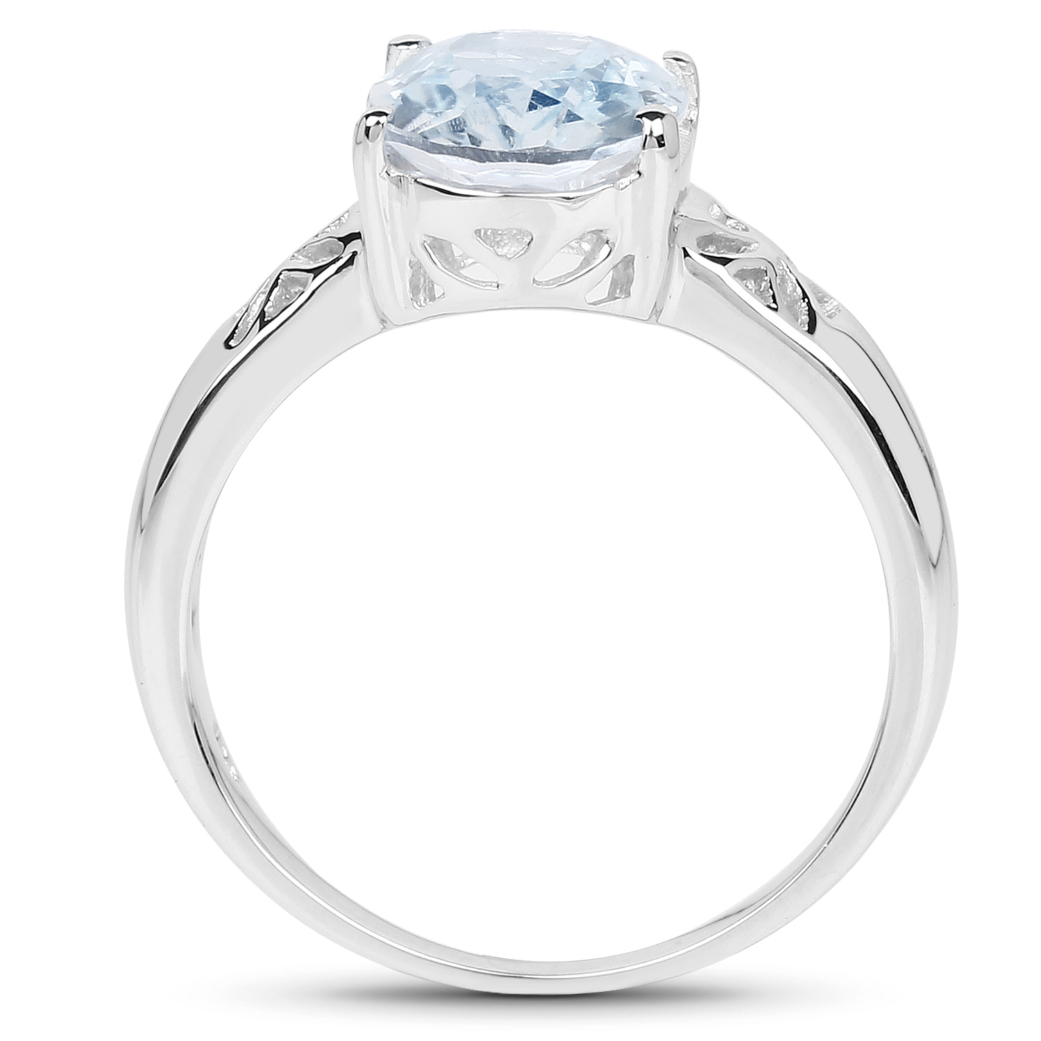 2.55 Carat Genuine Blue Topaz .925 Sterling Silver Ring