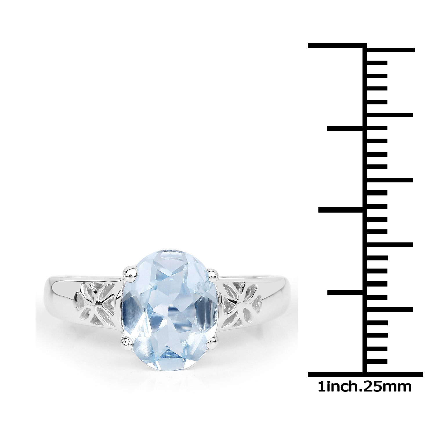 2.55 Carat Genuine Blue Topaz .925 Sterling Silver Ring