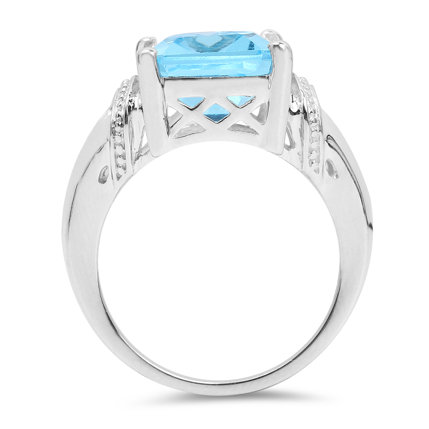 8.89 Carat Genuine Swiss Blue Topaz .925 Sterling Silver Ring