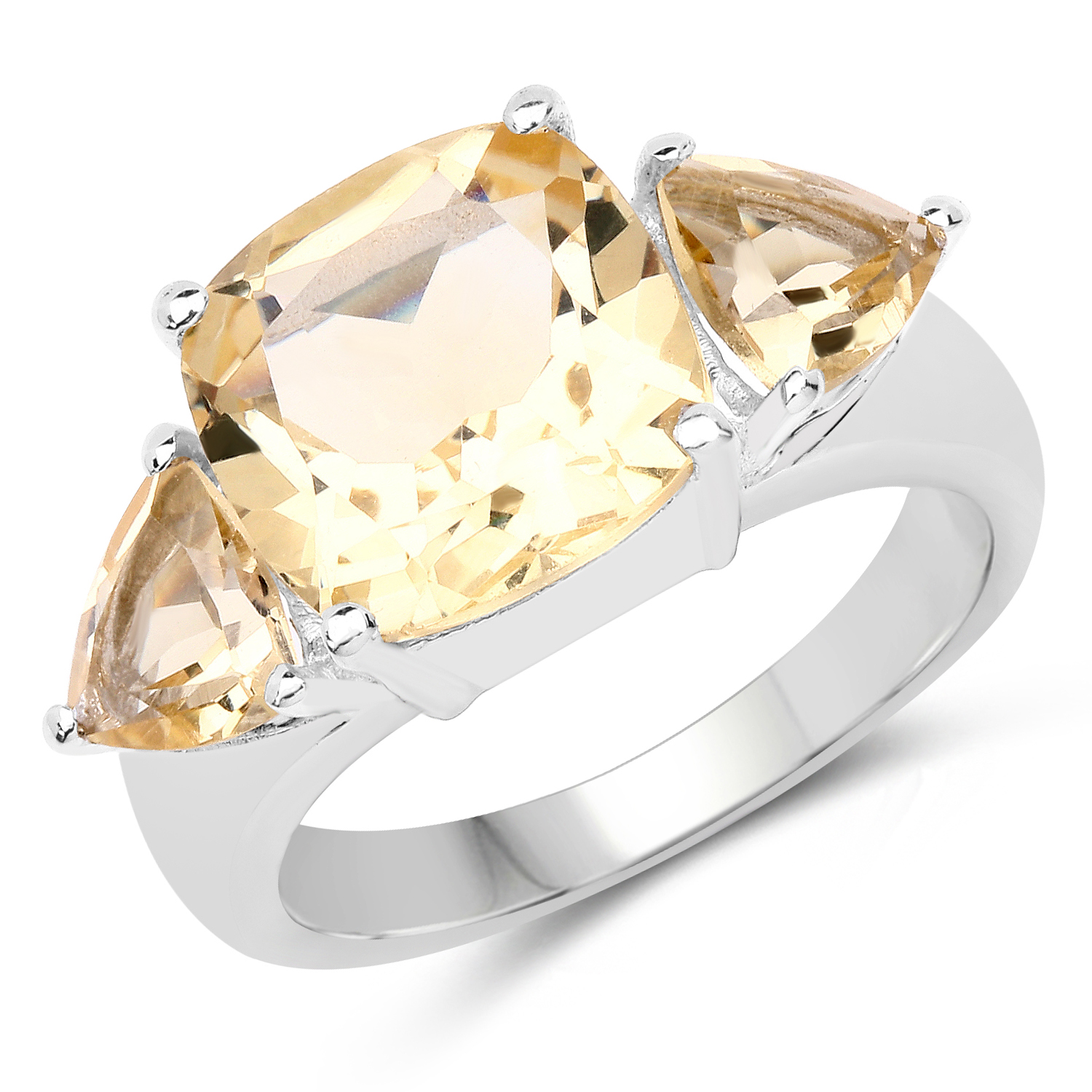 5.00 Carat Genuine Citrine .925 Sterling Silver Ring
