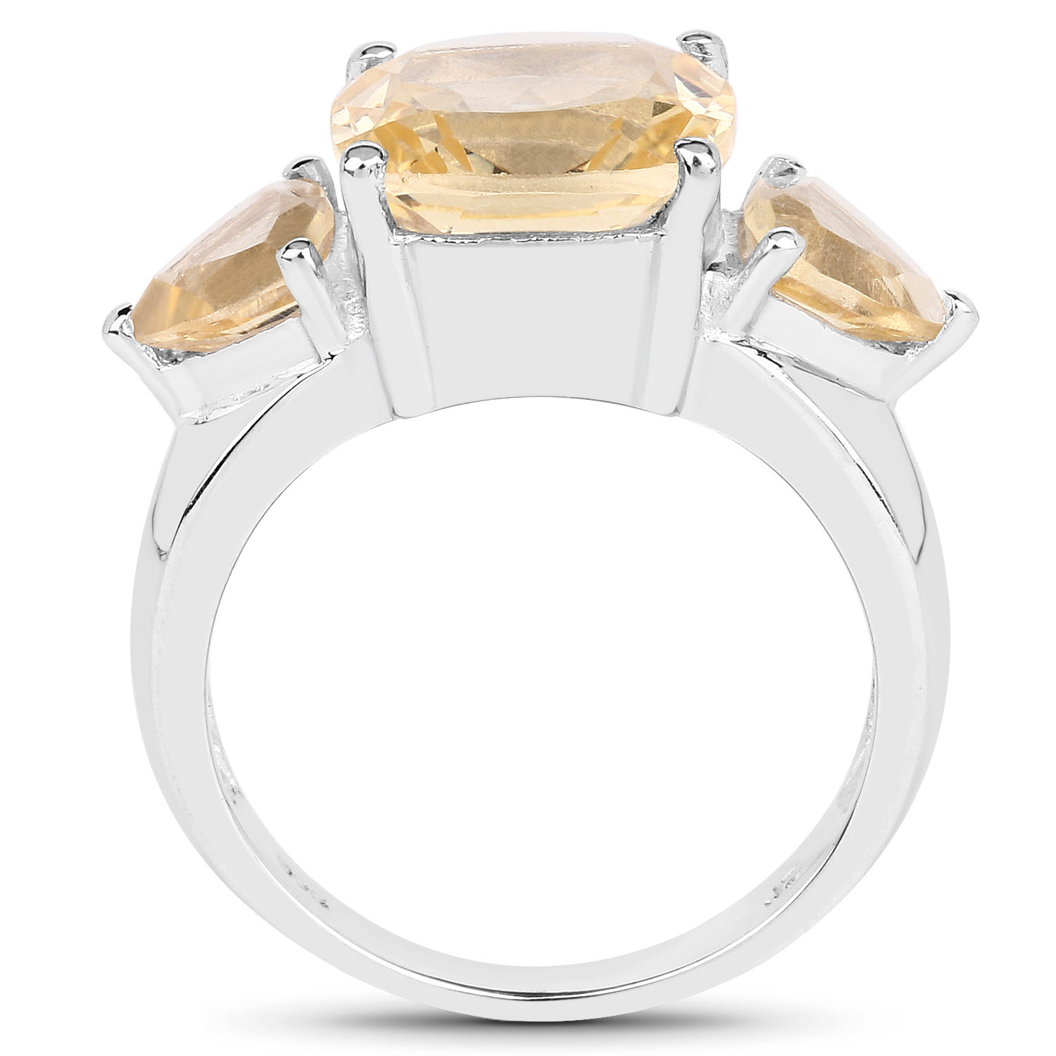 5.00 Carat Genuine Citrine .925 Sterling Silver Ring