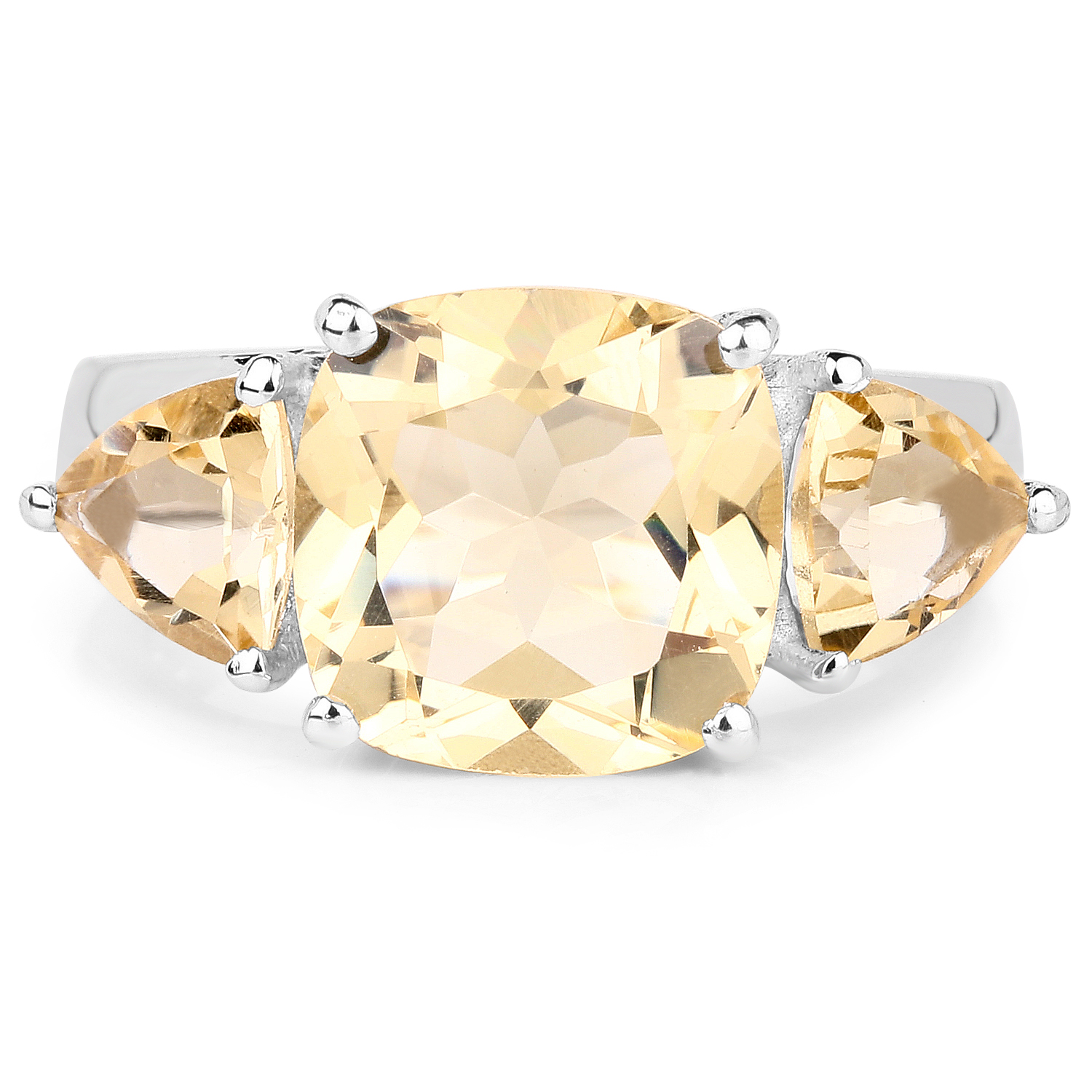 5.00 Carat Genuine Citrine .925 Sterling Silver Ring