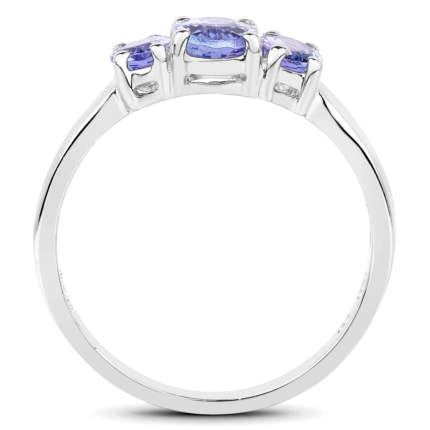 1.41 Carat Genuine Tanzanite .925 Sterling Silver Ring