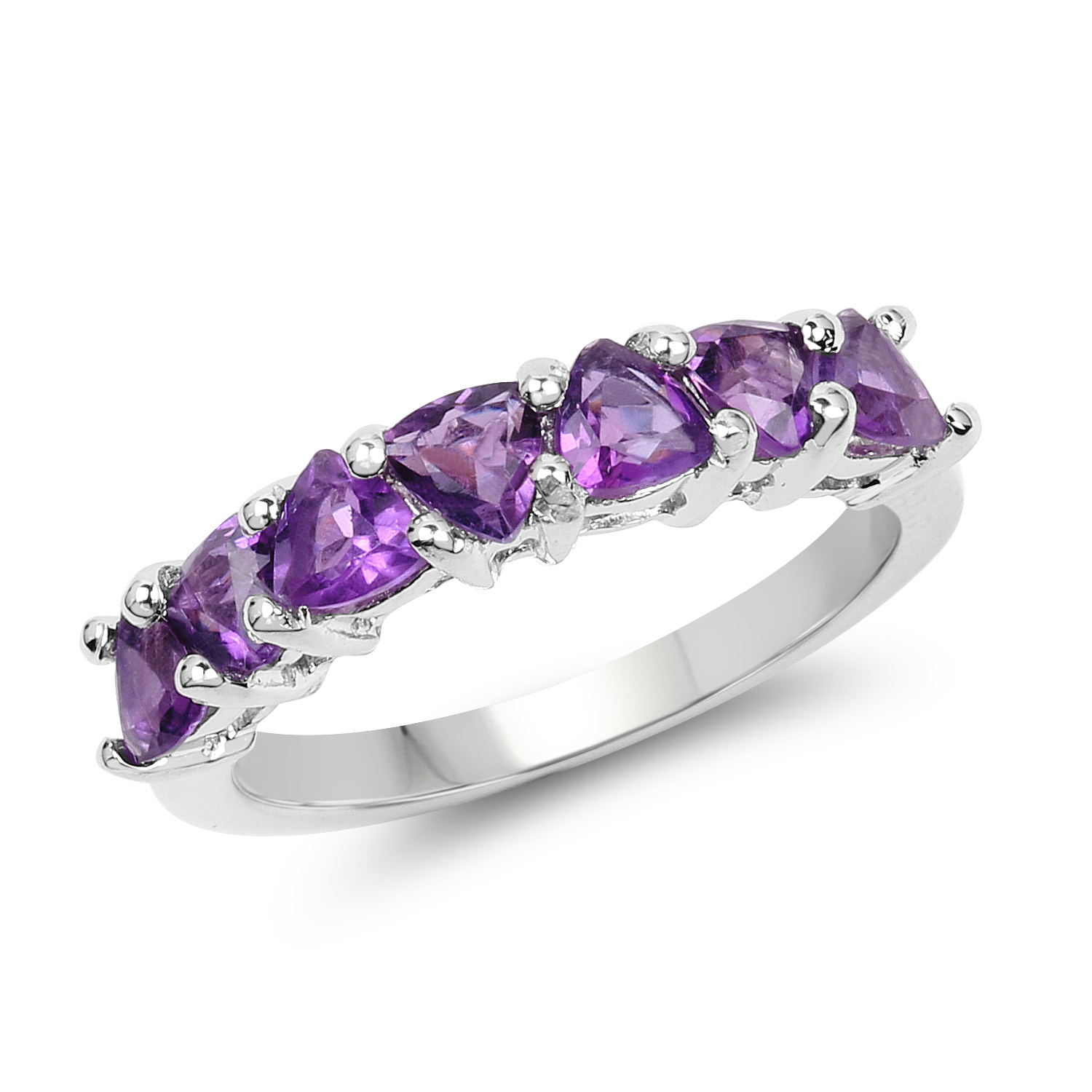 1.75 Carat Genuine Amethyst .925 Sterling Silver Ring