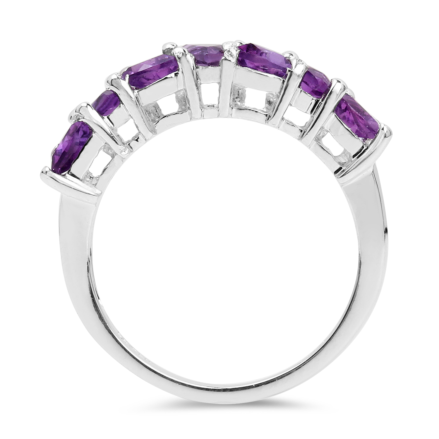 1.75 Carat Genuine Amethyst .925 Sterling Silver Ring