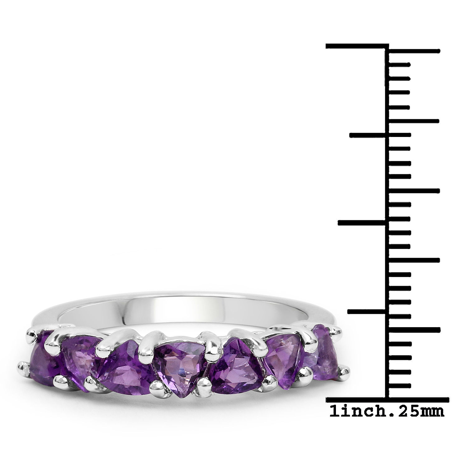 1.75 Carat Genuine Amethyst .925 Sterling Silver Ring