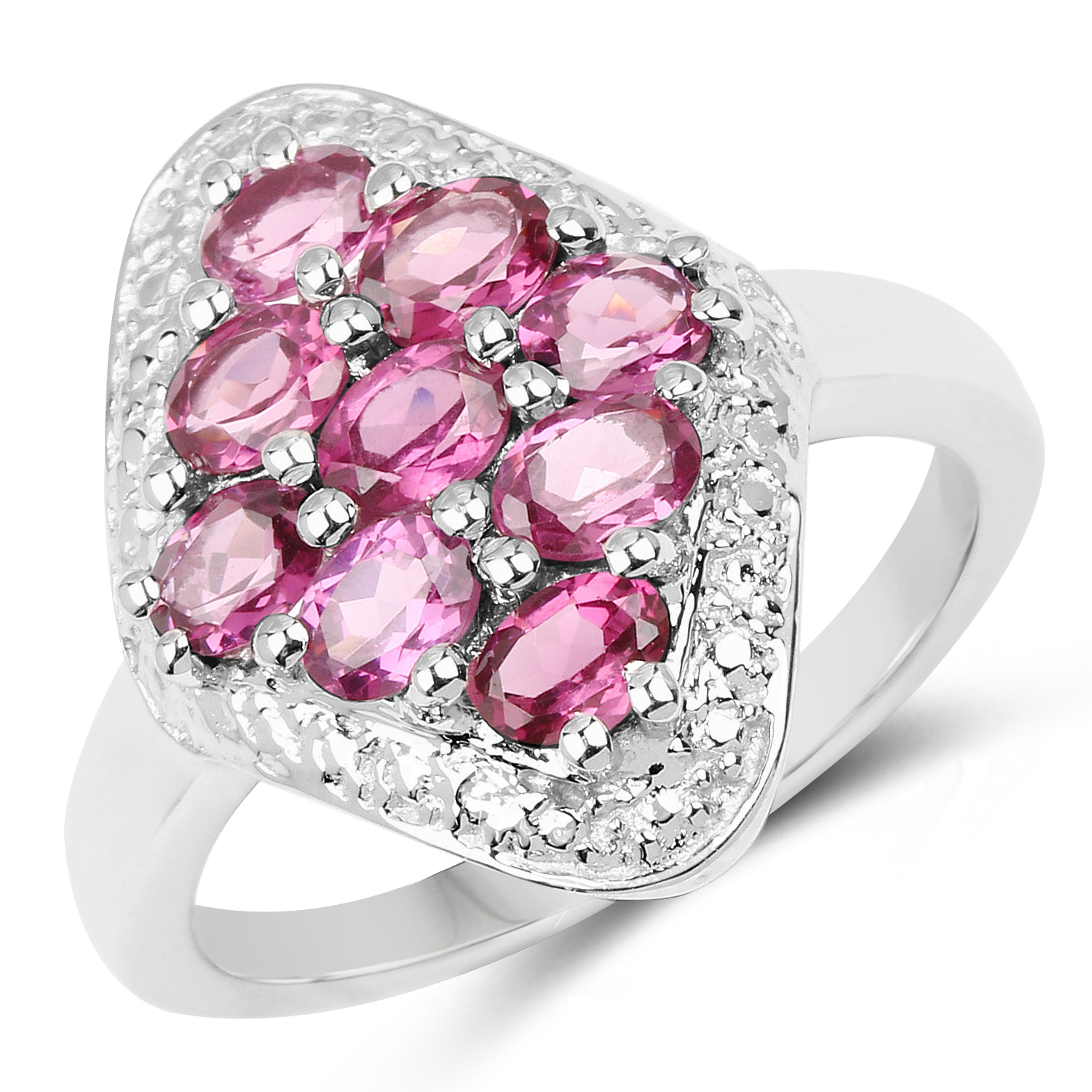 1.89 Carat Genuine Rhodolite .925 Sterling Silver Ring